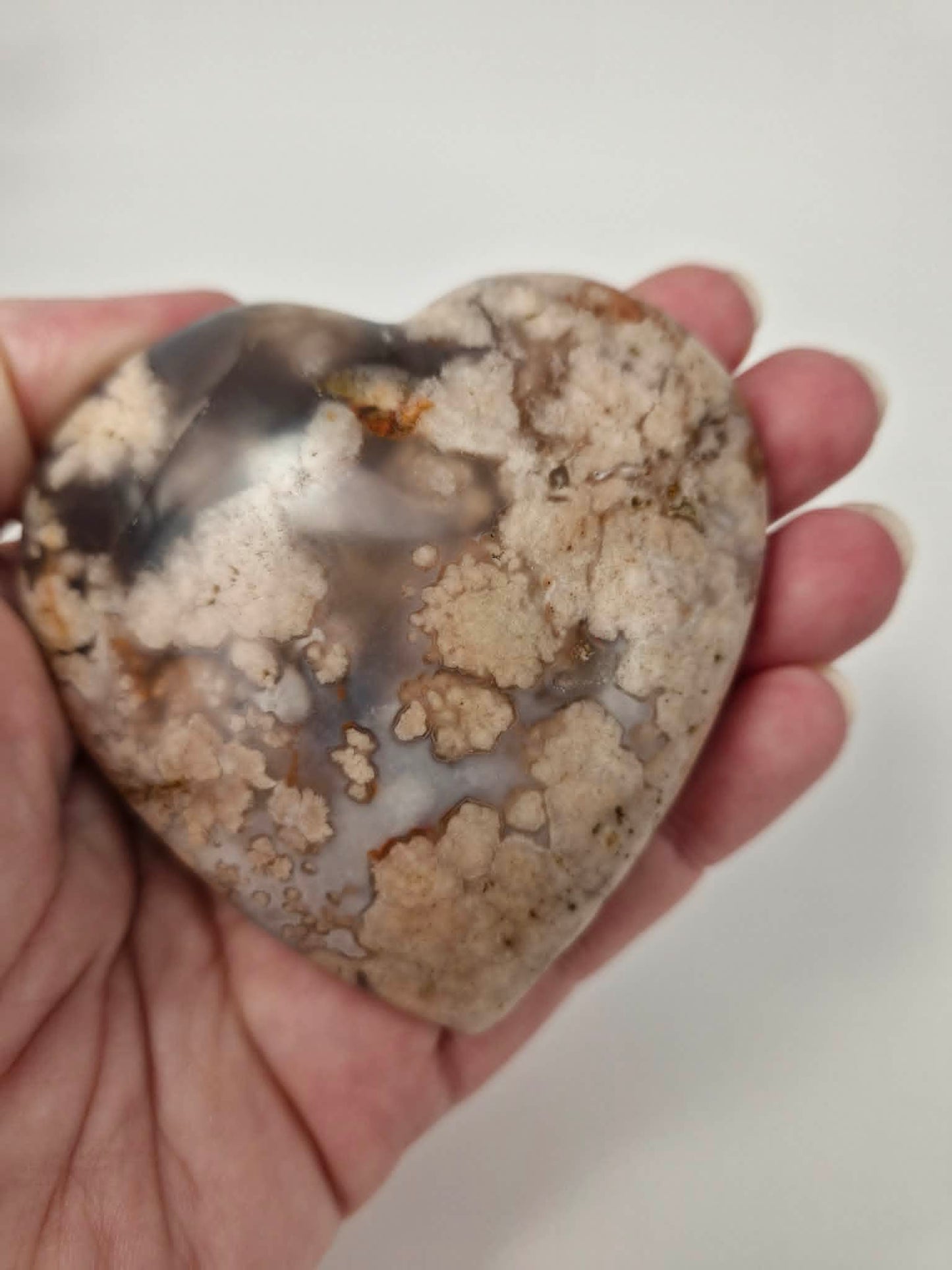Flower Agate Heart (code FG)