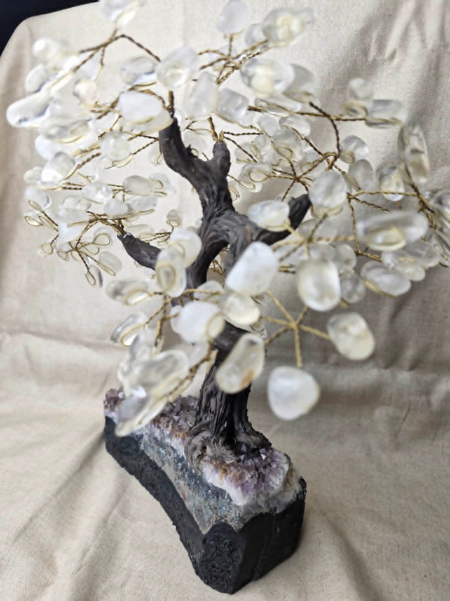 Quartz Tree with Amethyst Base