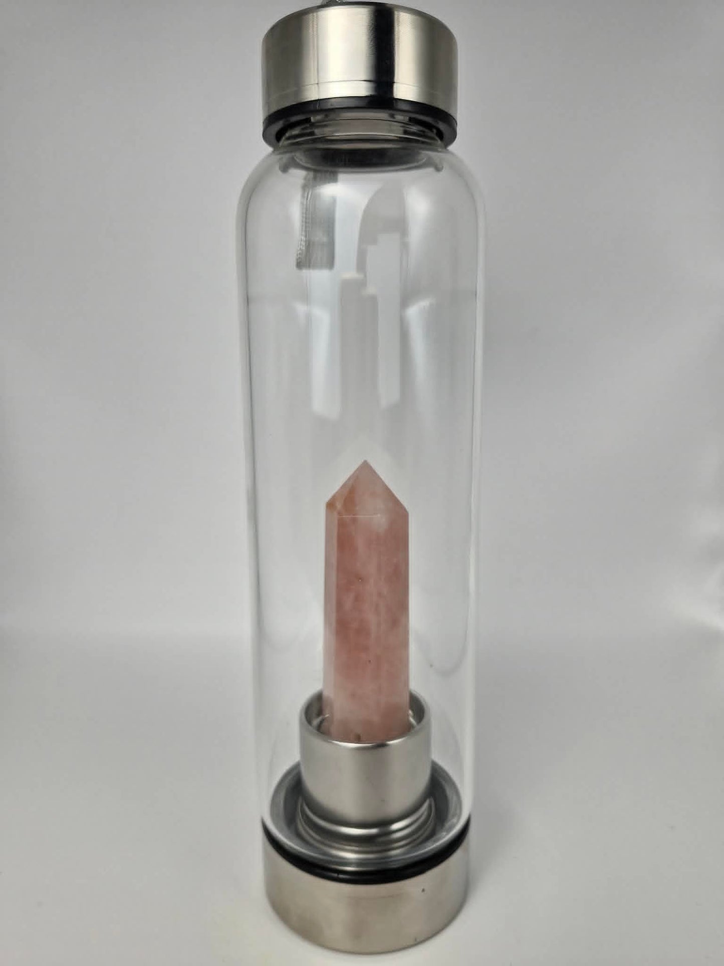 Rose Quartz Glass Drink Bottle