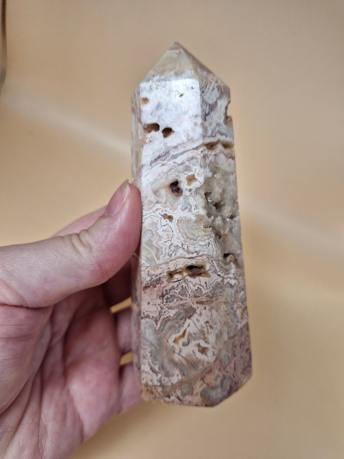 Pink Crazy Lace Agate Tower