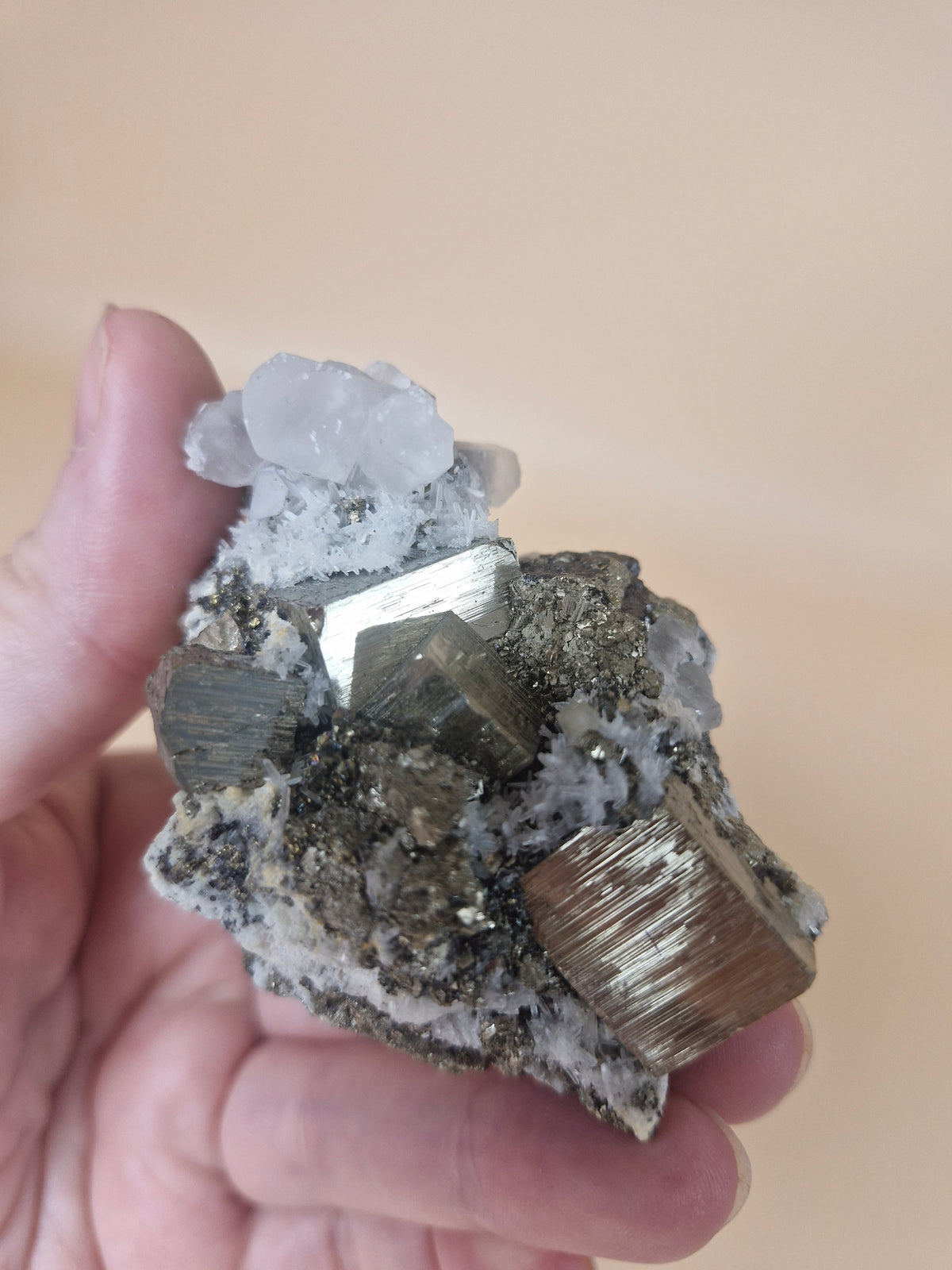 Pyrite with Quartz Cluster (code P1)