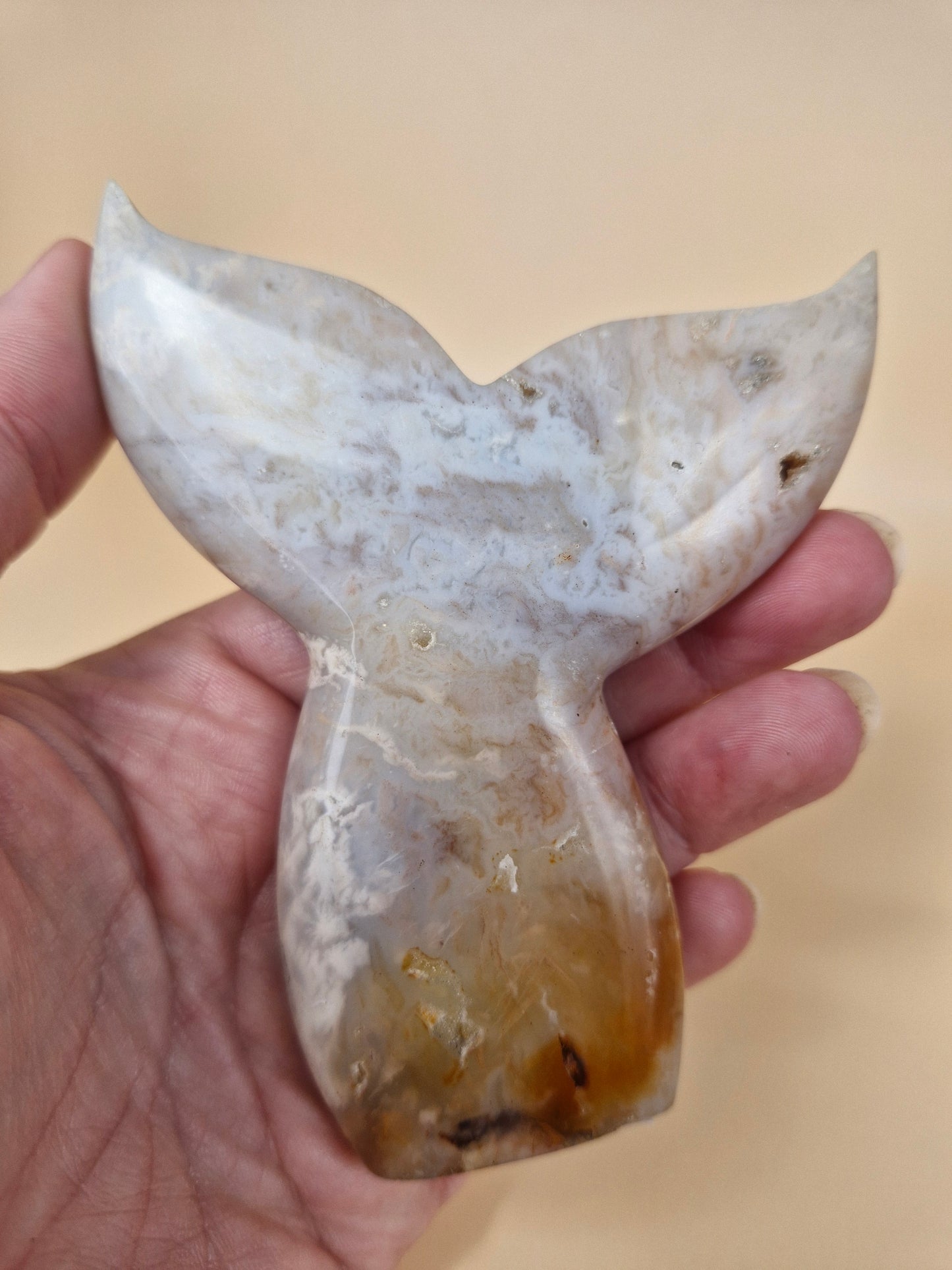 Carnelian Agate Mermaid Tale Carving (code MT1)