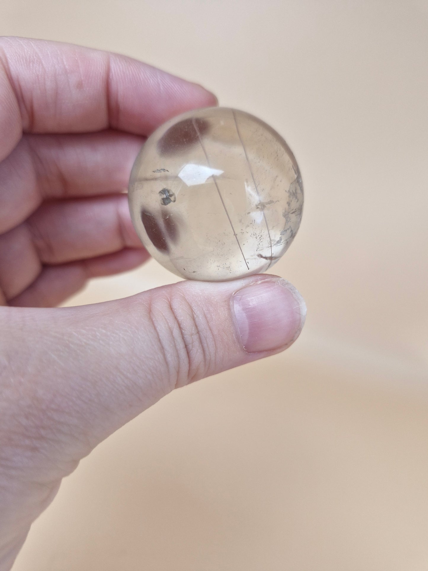 Clear Quartz Sphere with Rutile Inclusions (code B)