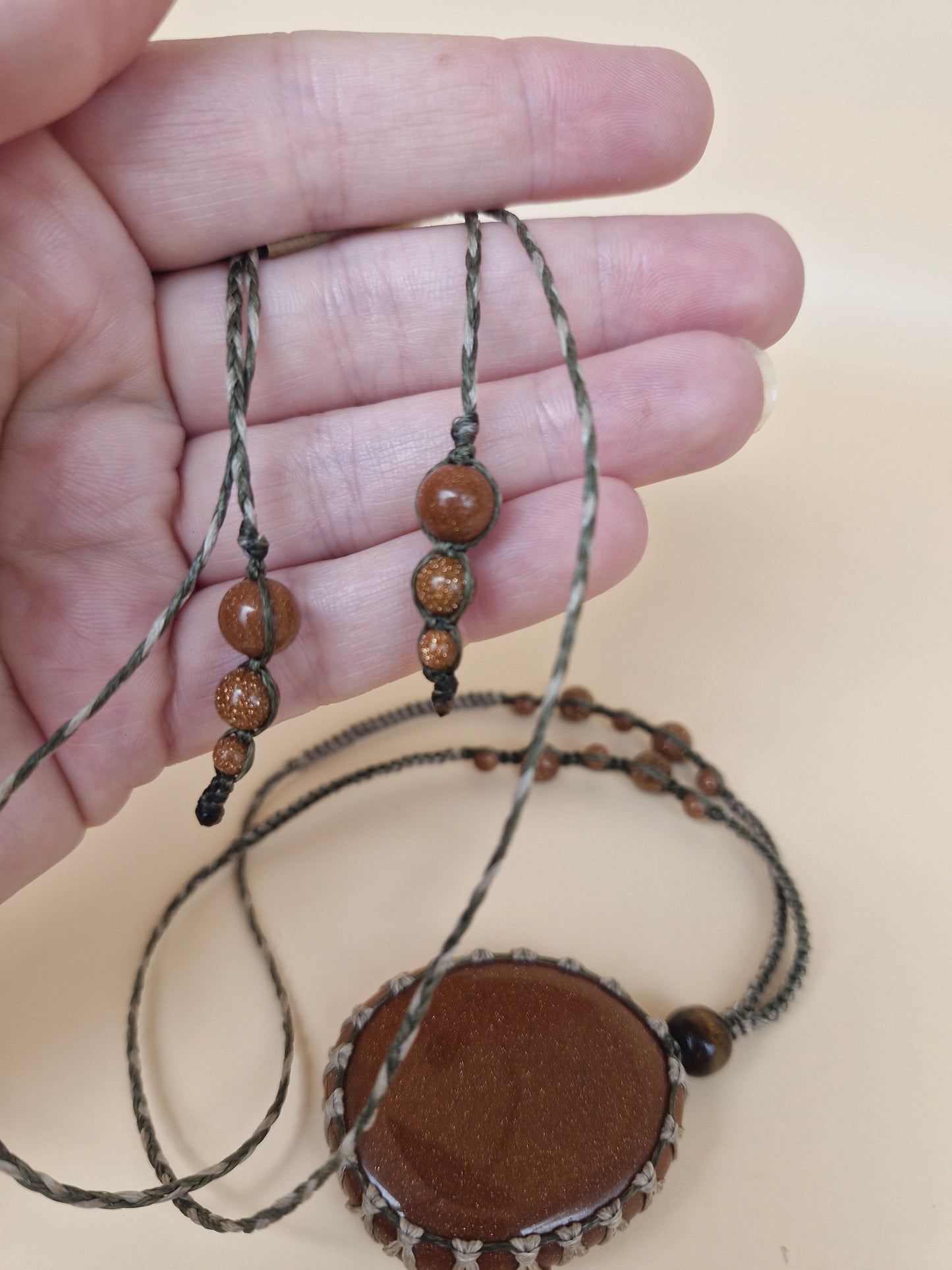 Macramé Goldstone Necklace