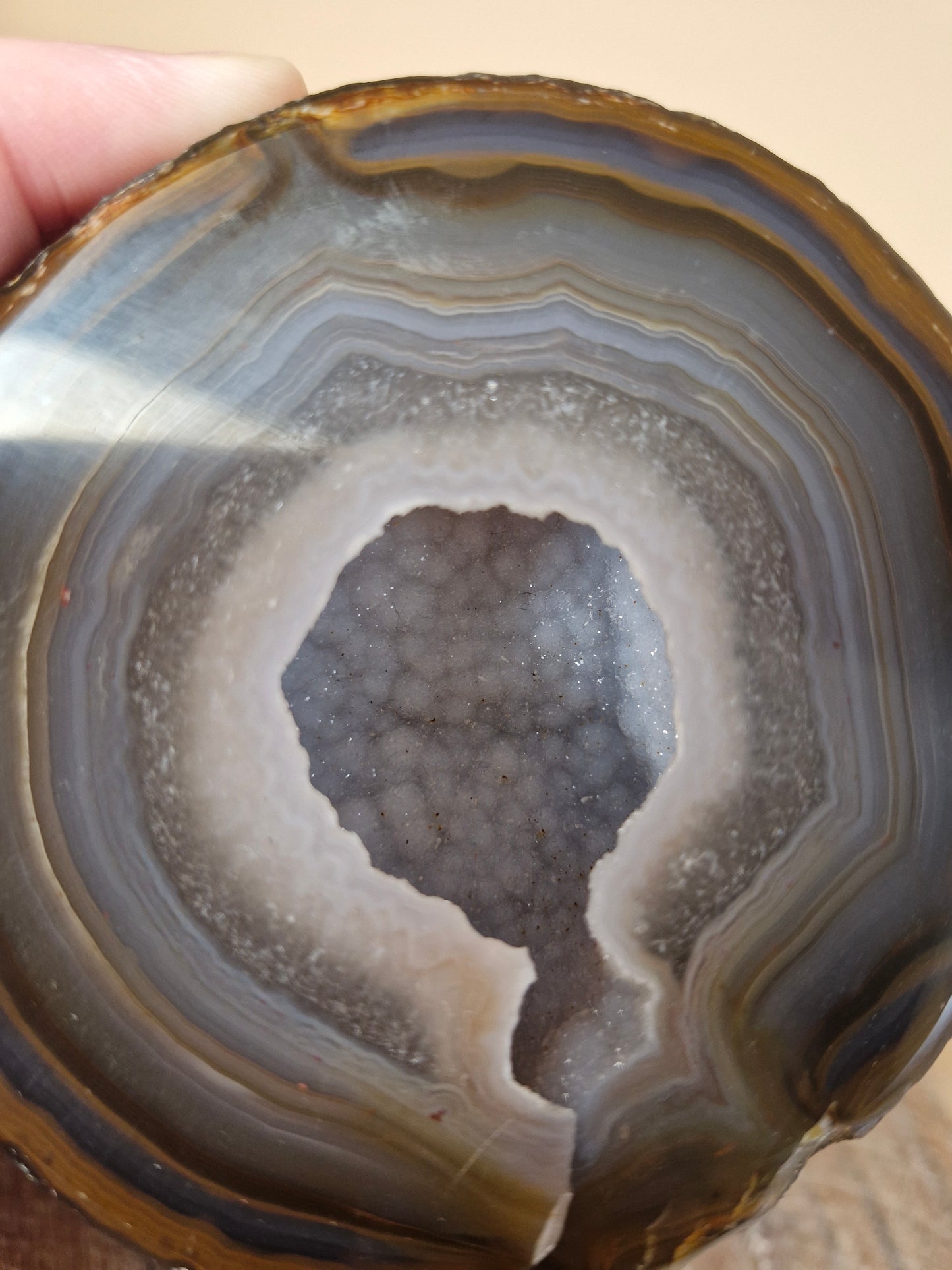 Agate Geode with Sugar Druzy