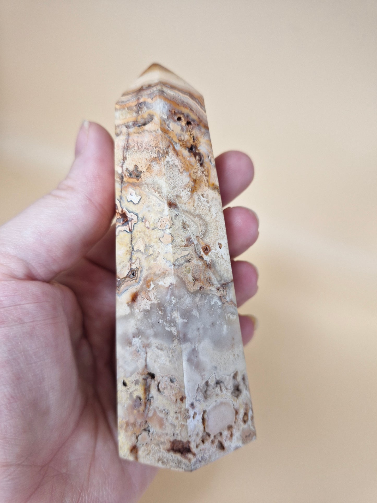 Pink Crazy Lace Agate Tower