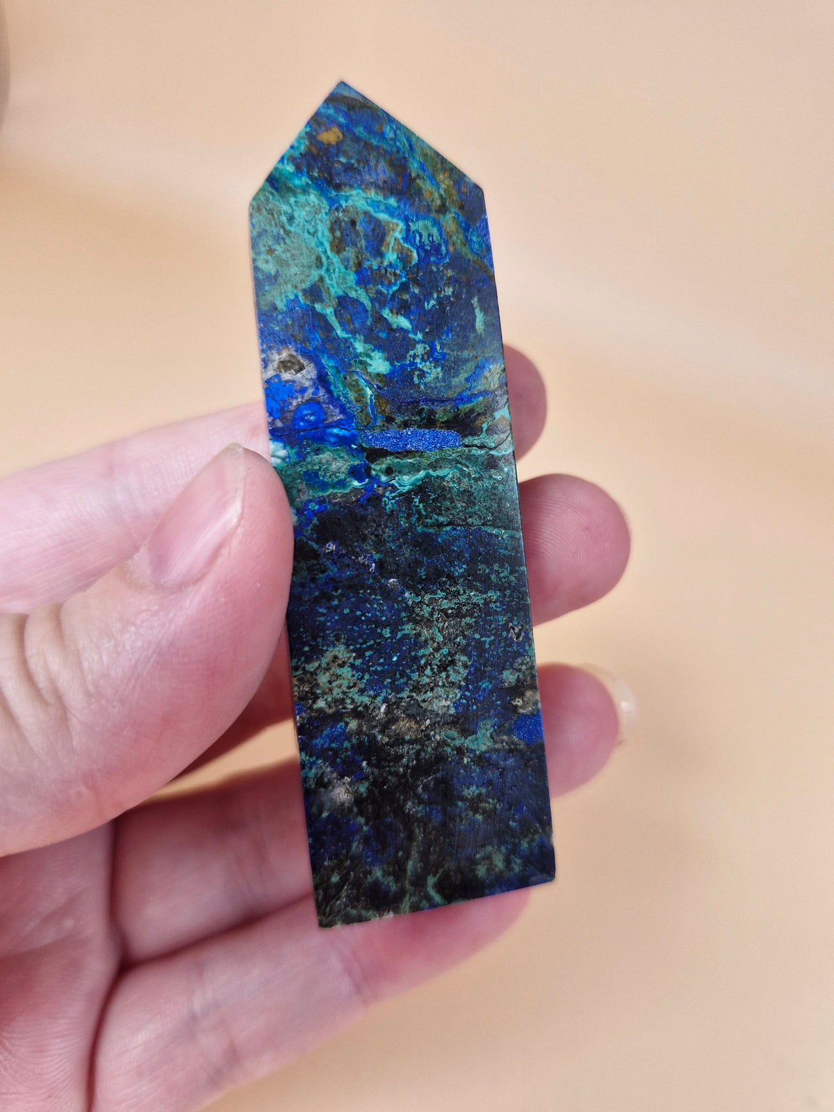 Azurite with Malachite Tower (code B3)