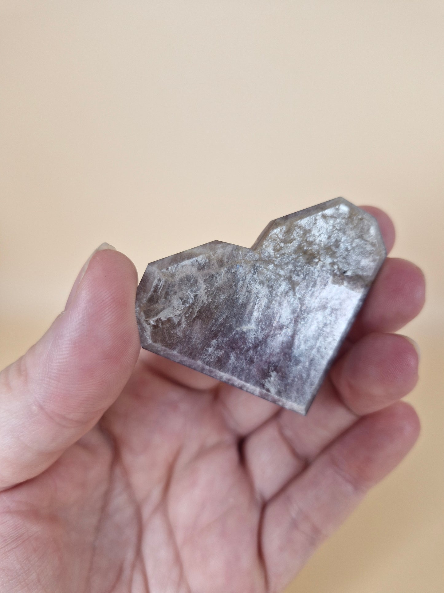 Flashy Lepidolite Heart Carving (code L6)