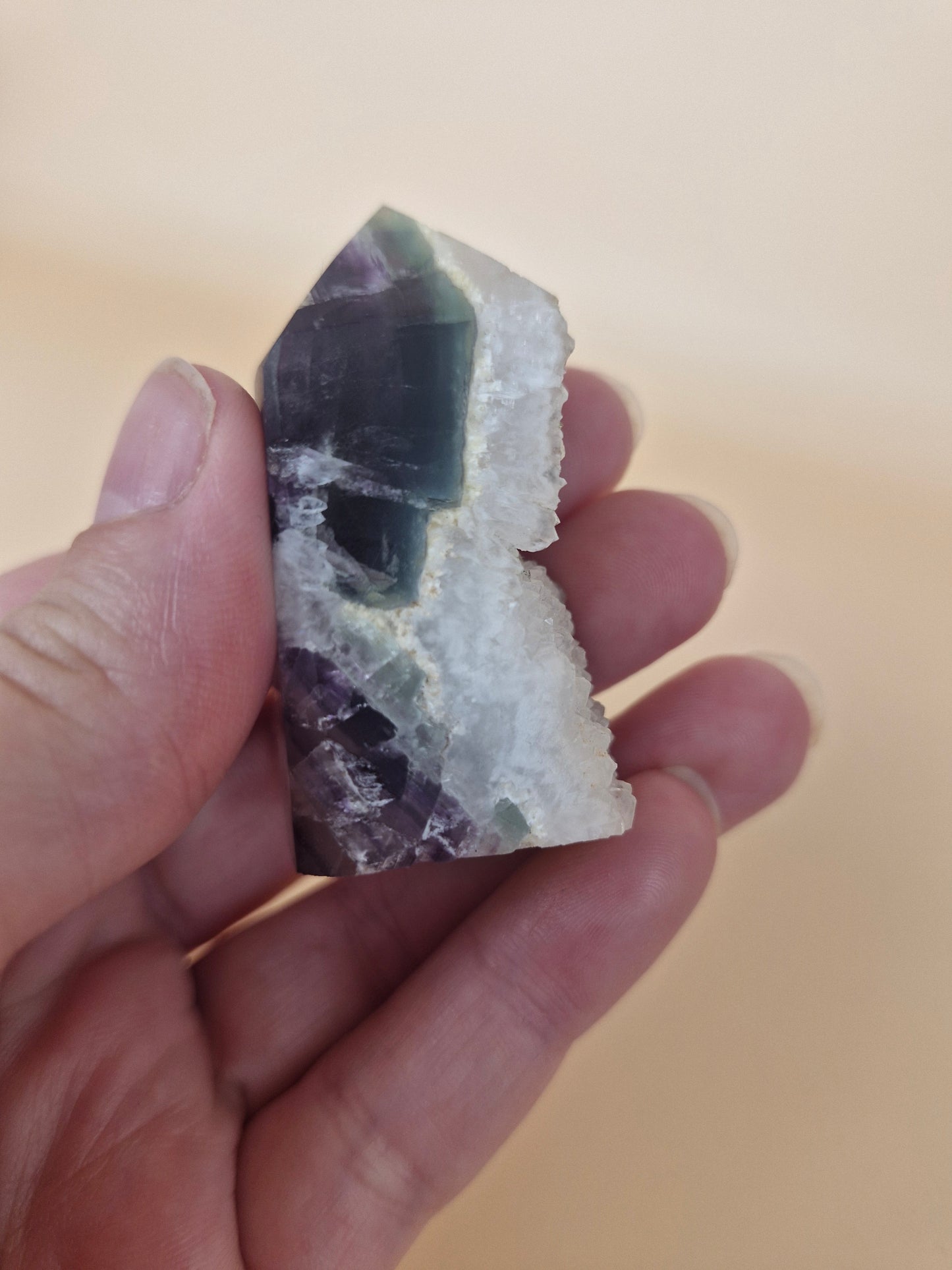 Fluorite with Quartz Mini Tower