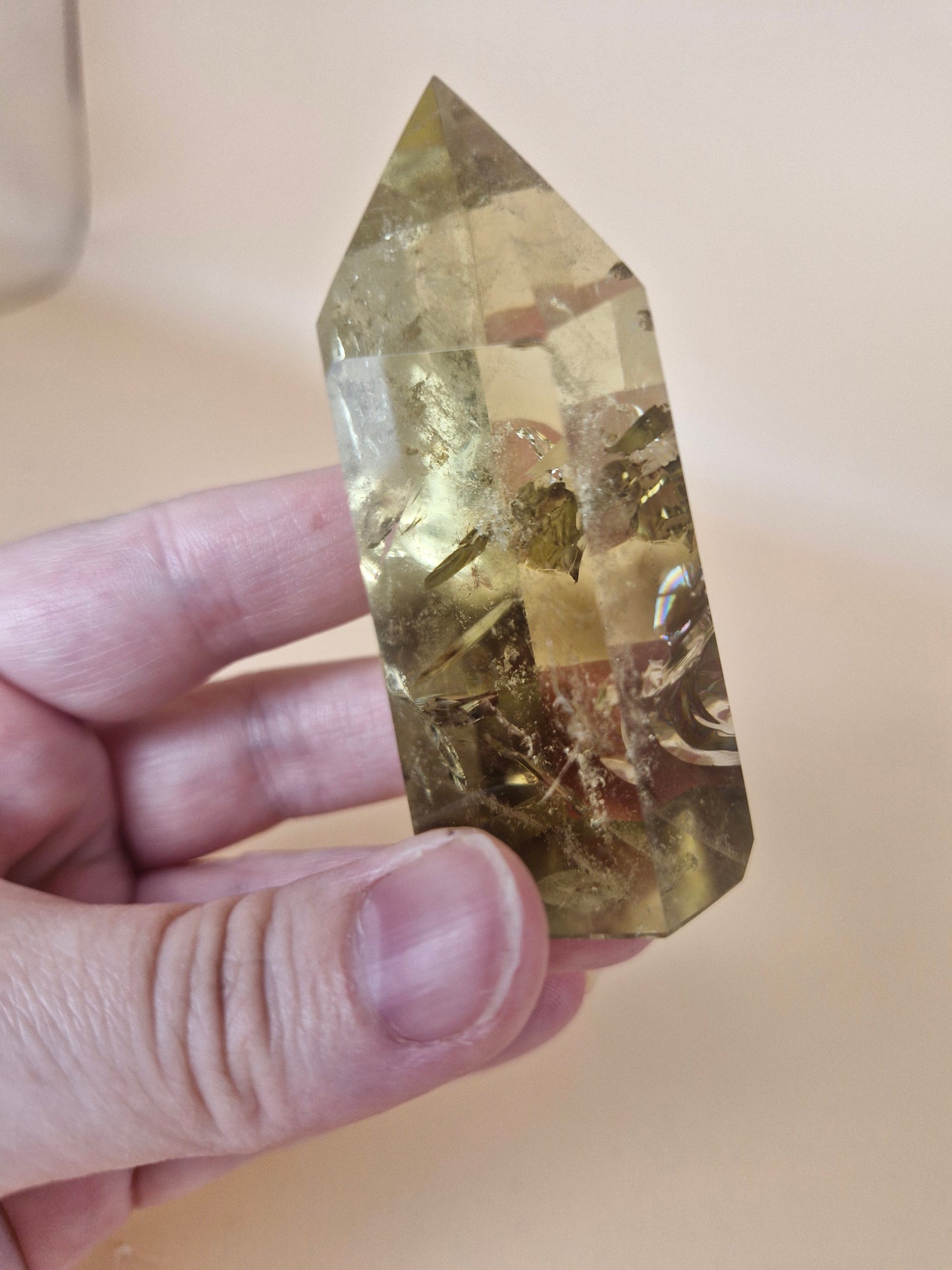 Natural Citrine with Blue Ghost Tower (code C2)