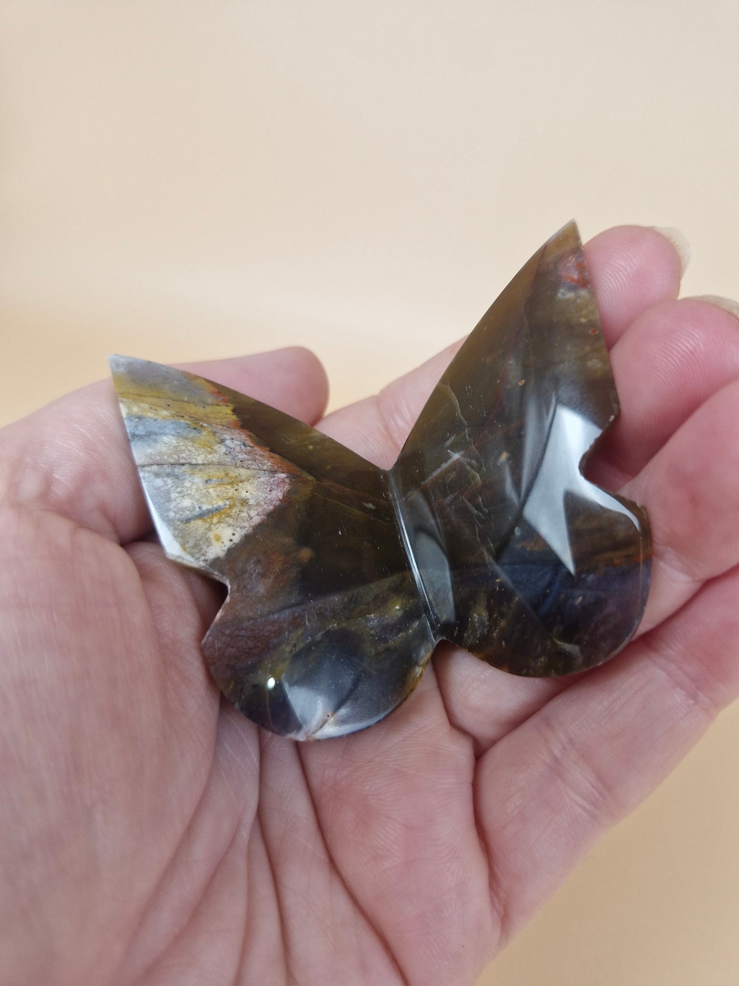 River Jasper Butterfly Carving (code B7)