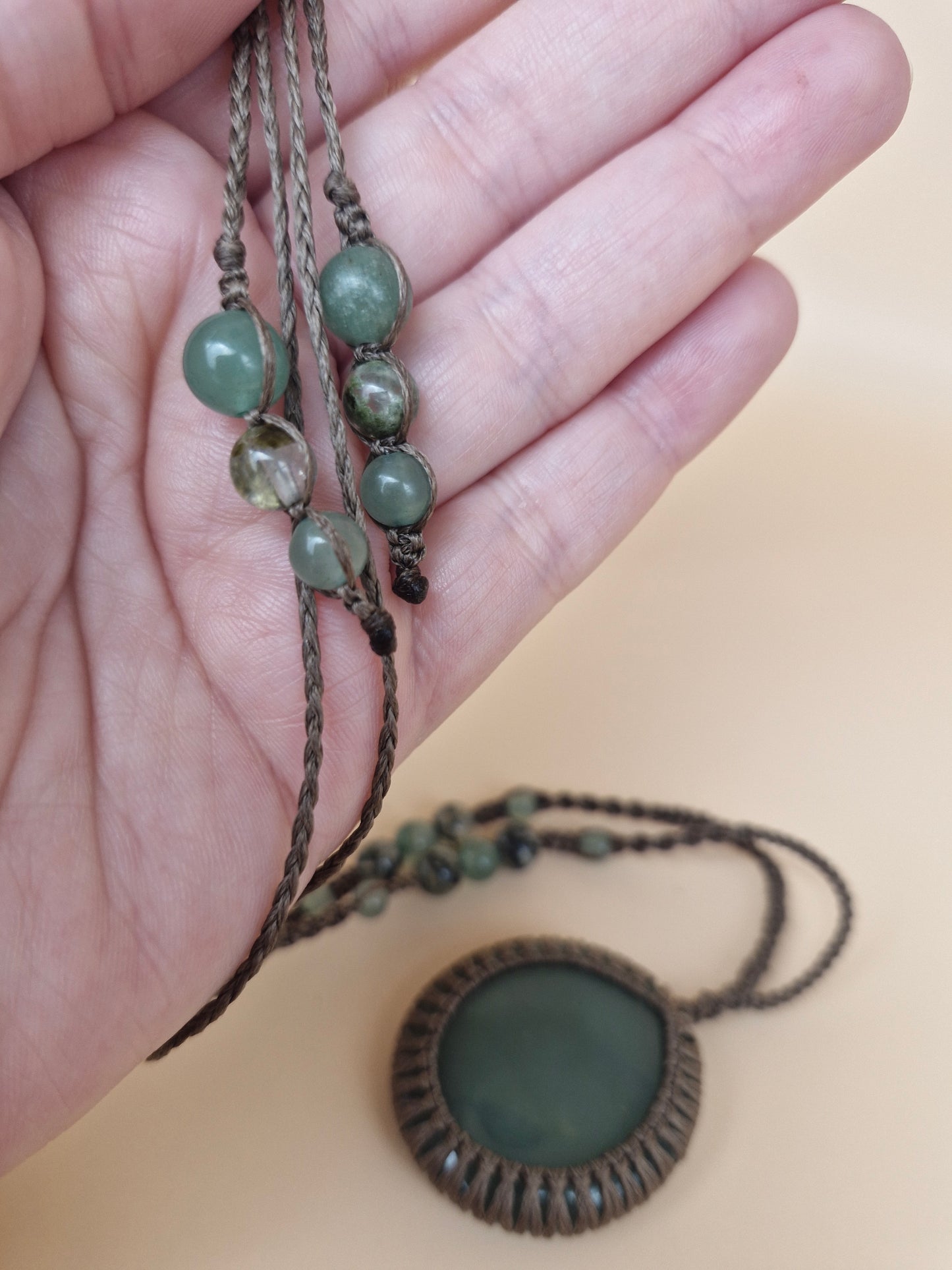 Macramé Green Aventurine Necklace
