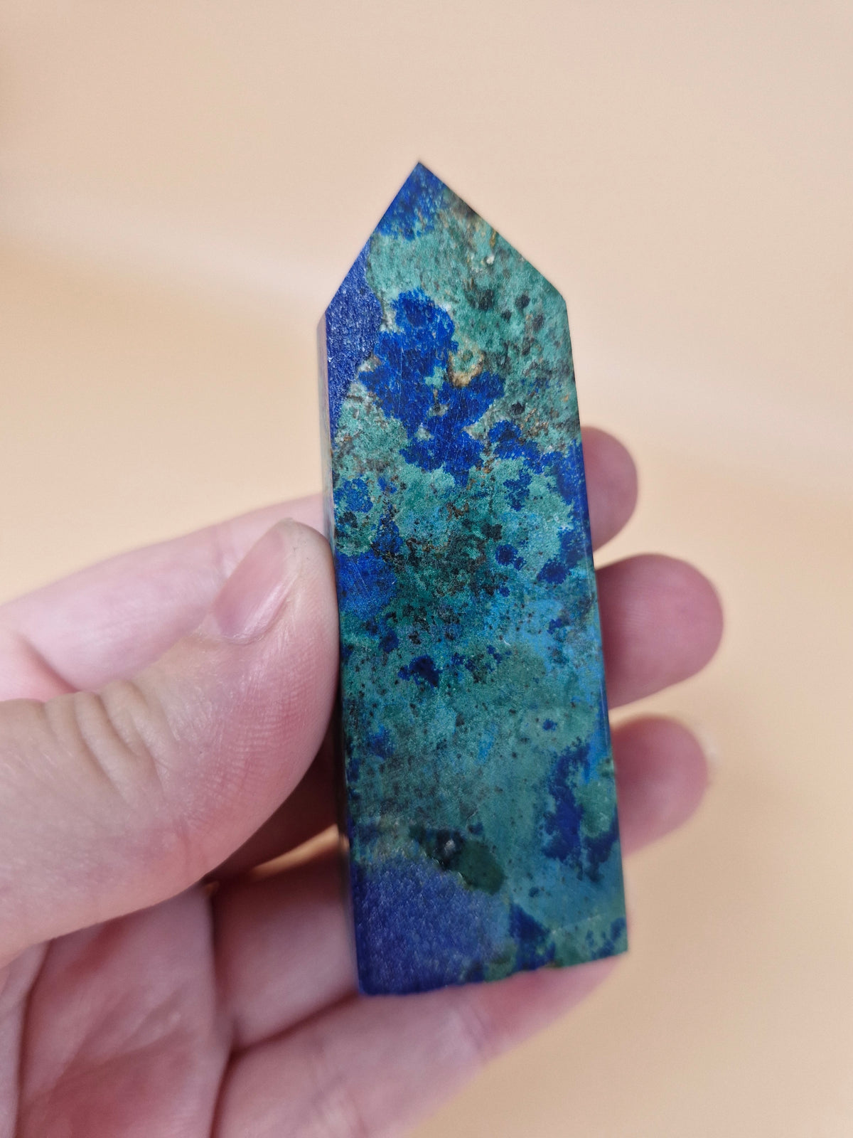 Azurite with Malachite Tower (code B2)