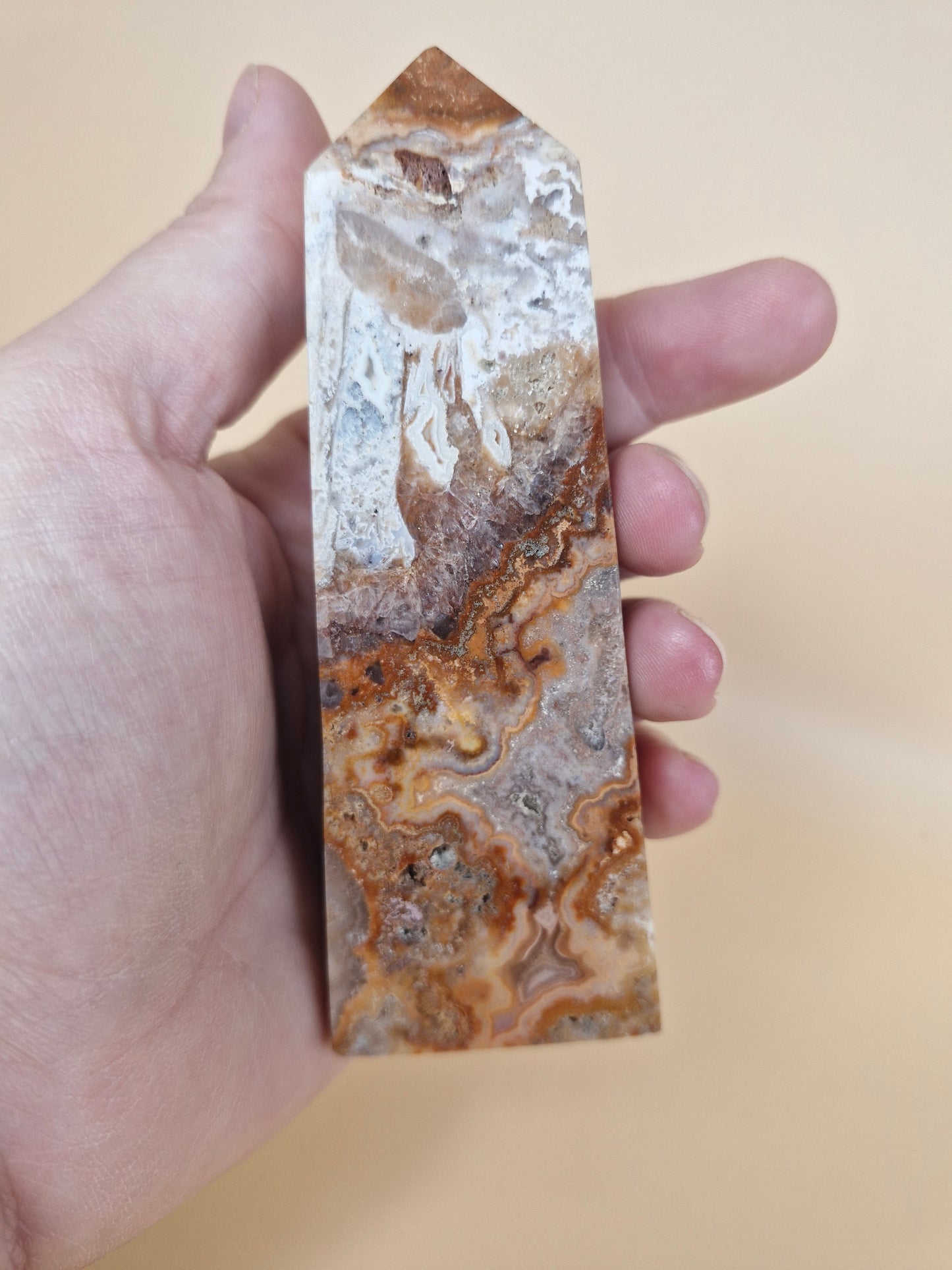 Indonesian Crazy Lace Agate Tower (code A)