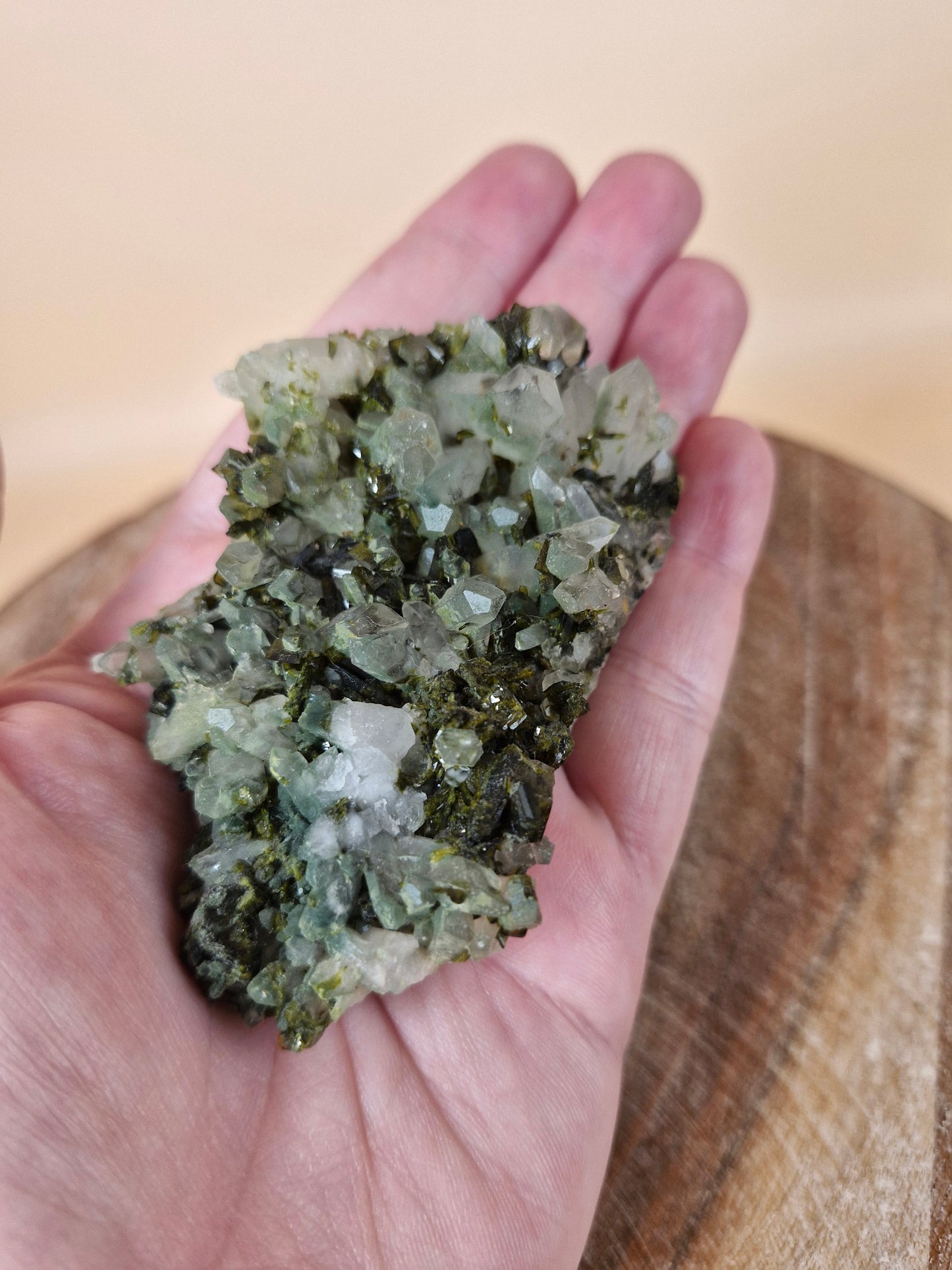 Epidote on Quartz Matrix (code E15)
