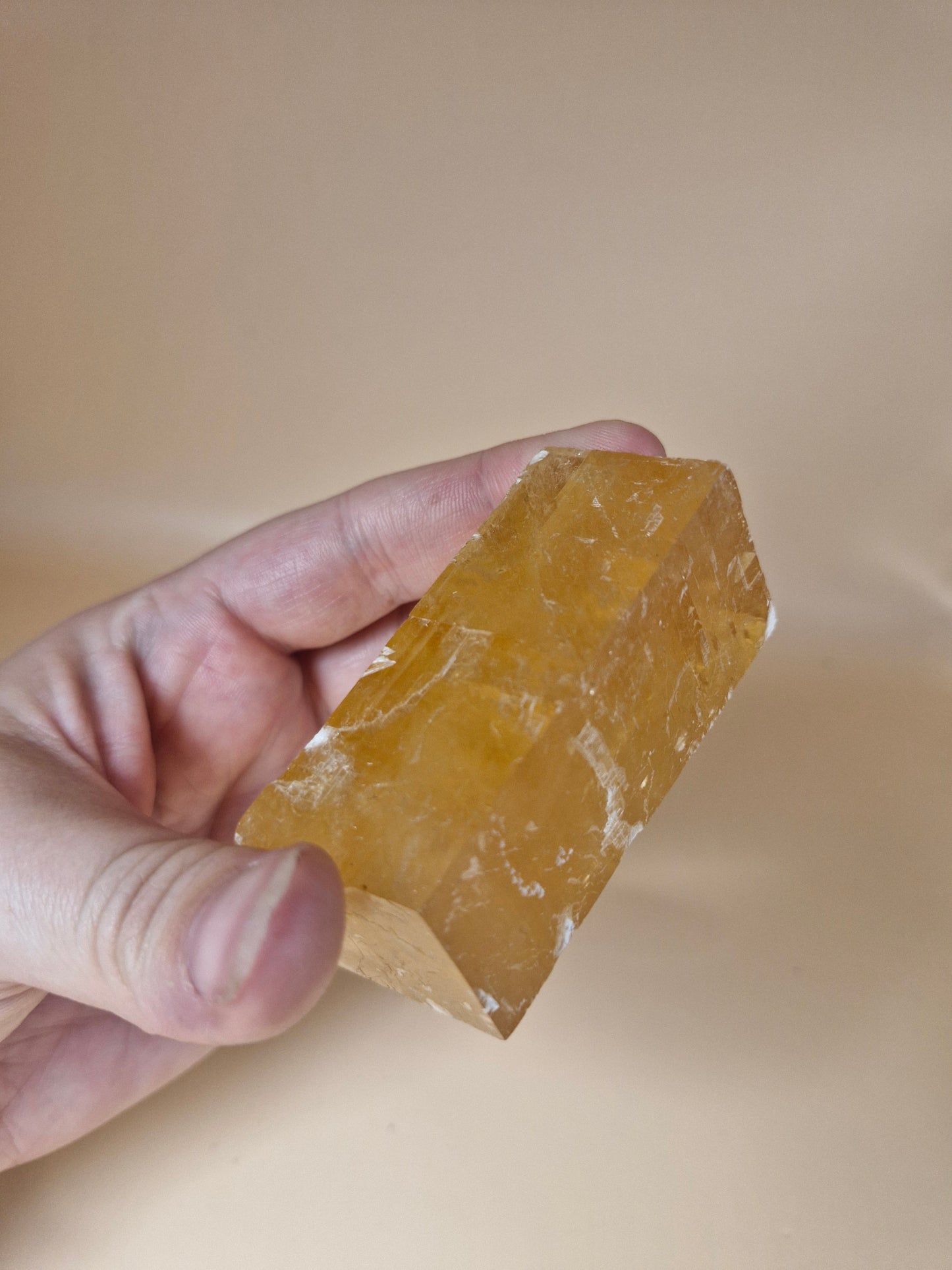 Honey Calcite Rhombus