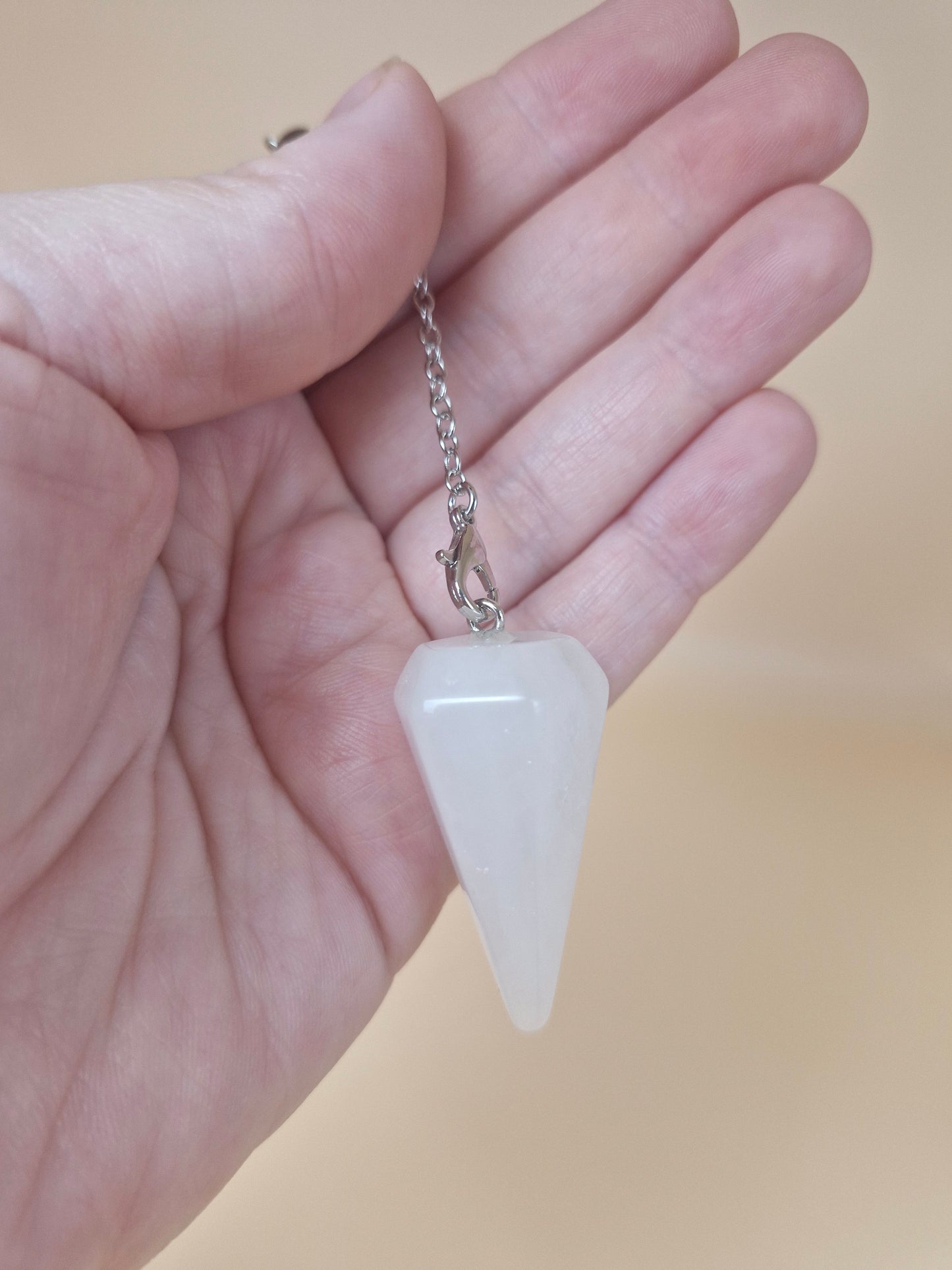 Clear Quartz Pendulum with Chakra Beads