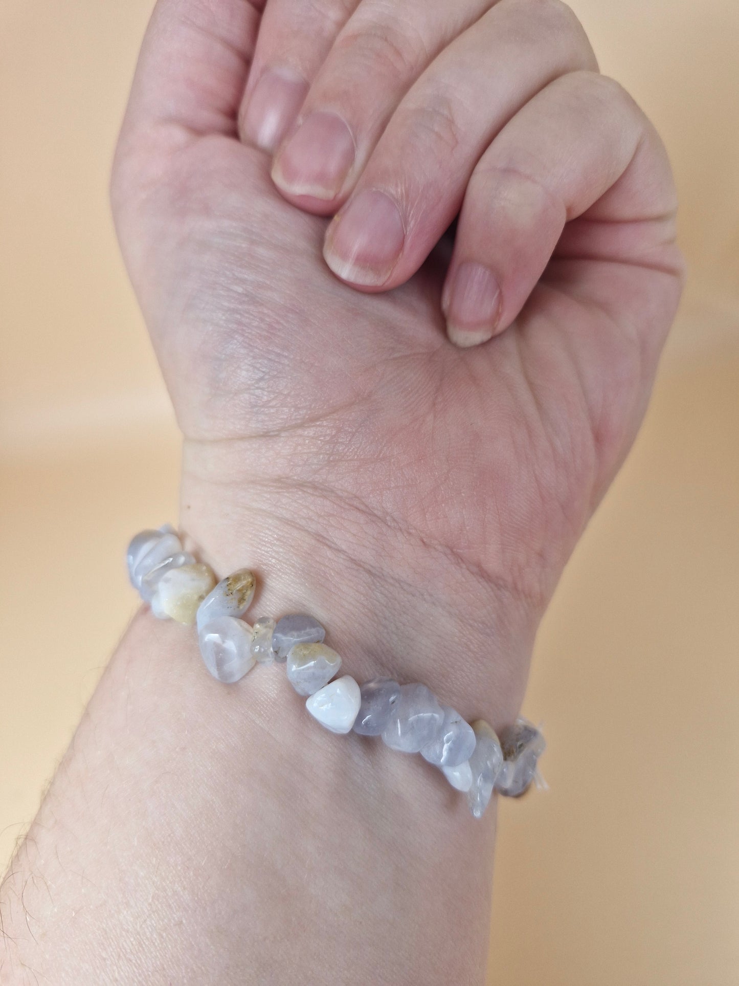 Blue Lace Agate Chip Bracelet