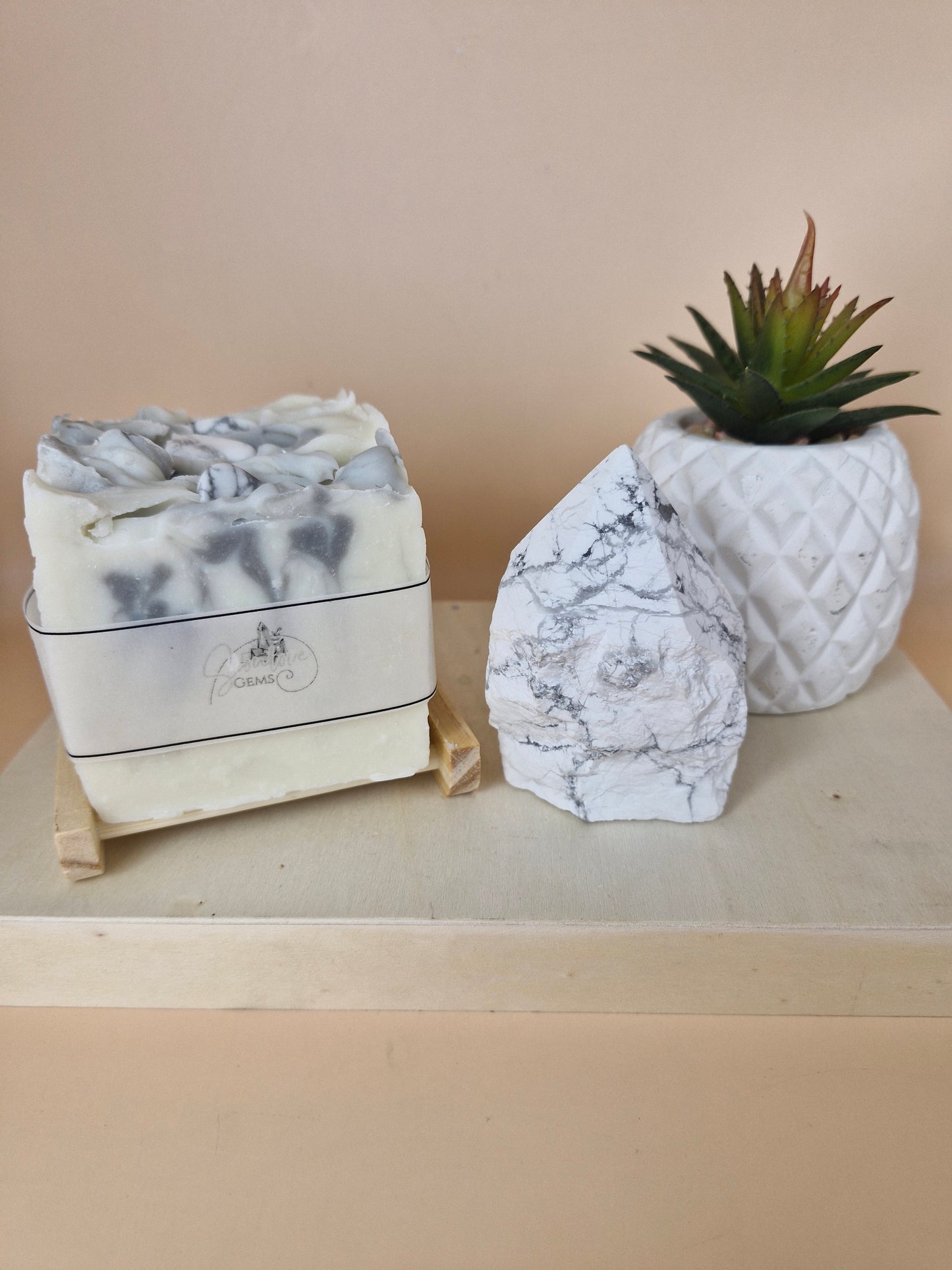 Soulove Gems limite release Tallow Soap - Howlite (July)