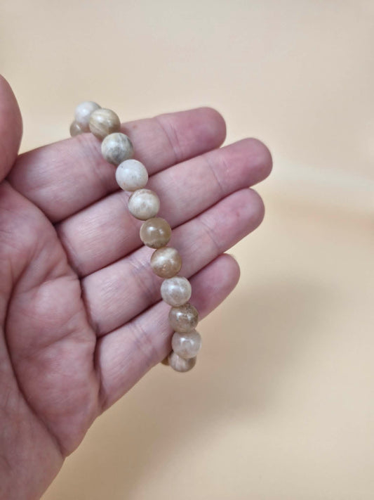 Peach Moonstone Bracelet - 8mm