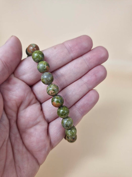 Unakite Bracelet - 8mm