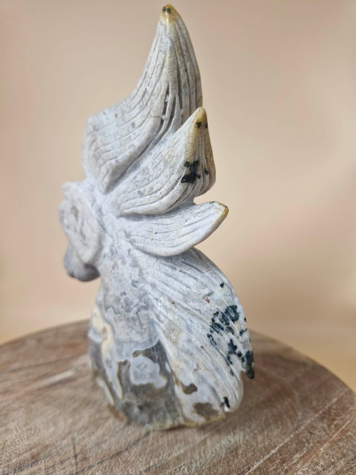 Flower Agate Unicorn Carving