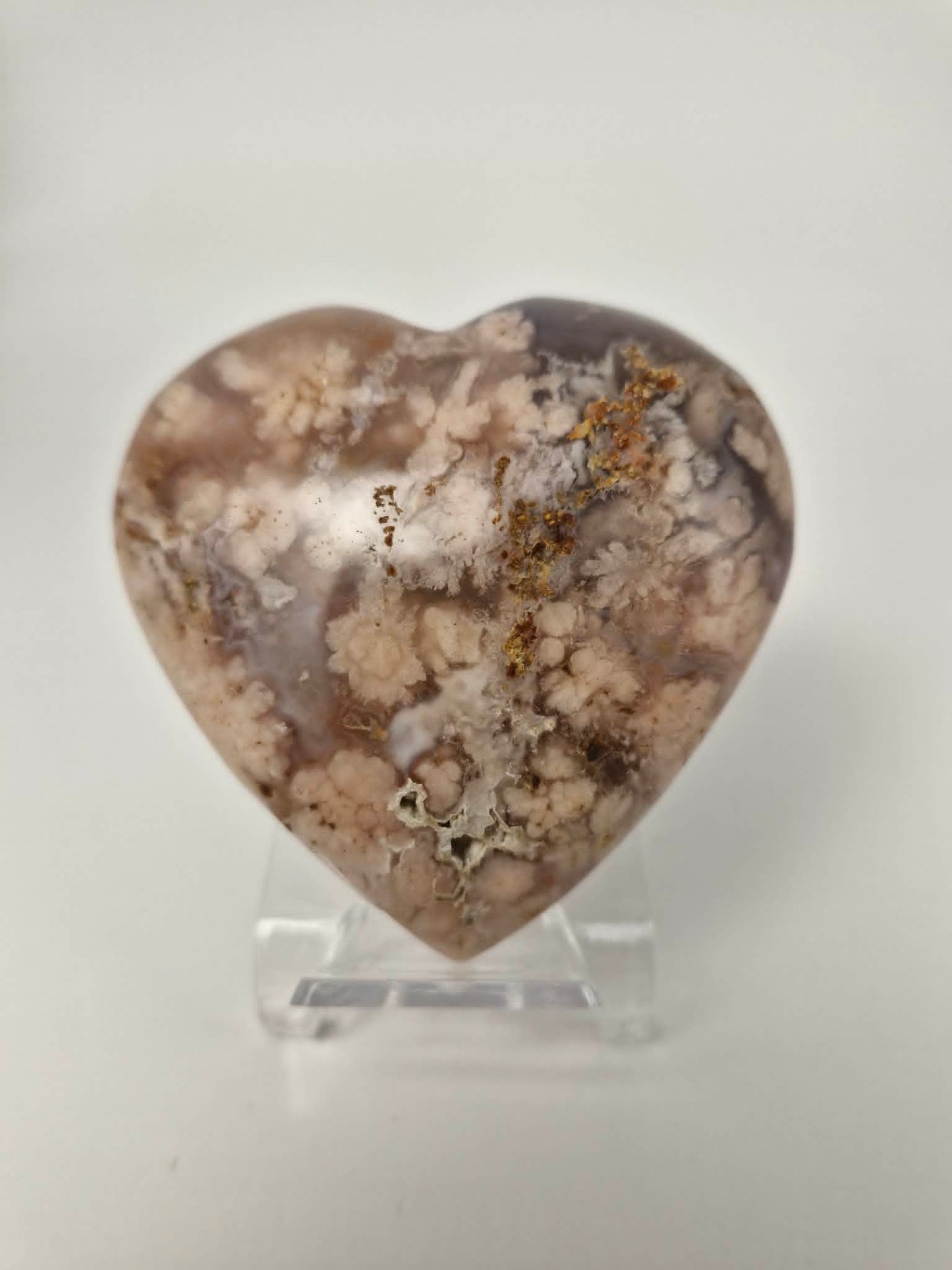 Flower Agate Heart (code FG)