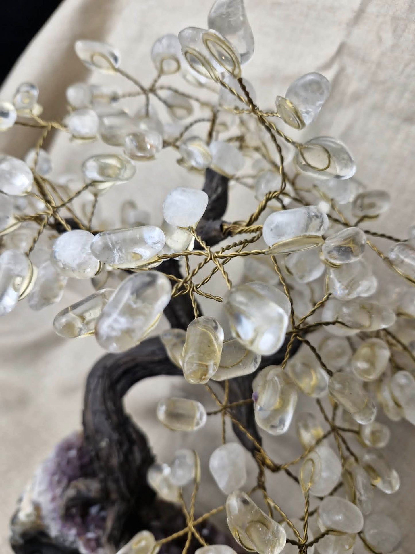 Quartz Tree with Amethyst Base