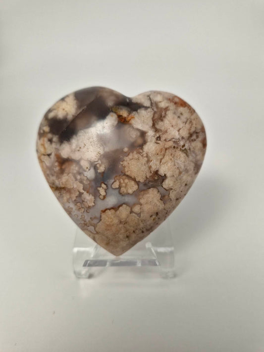 Flower Agate Heart (code FG)