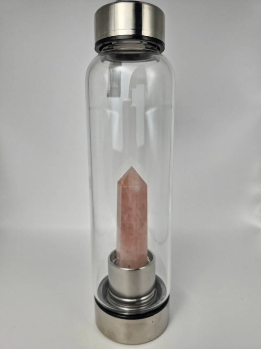 Rose Quartz Glass Drink Bottle