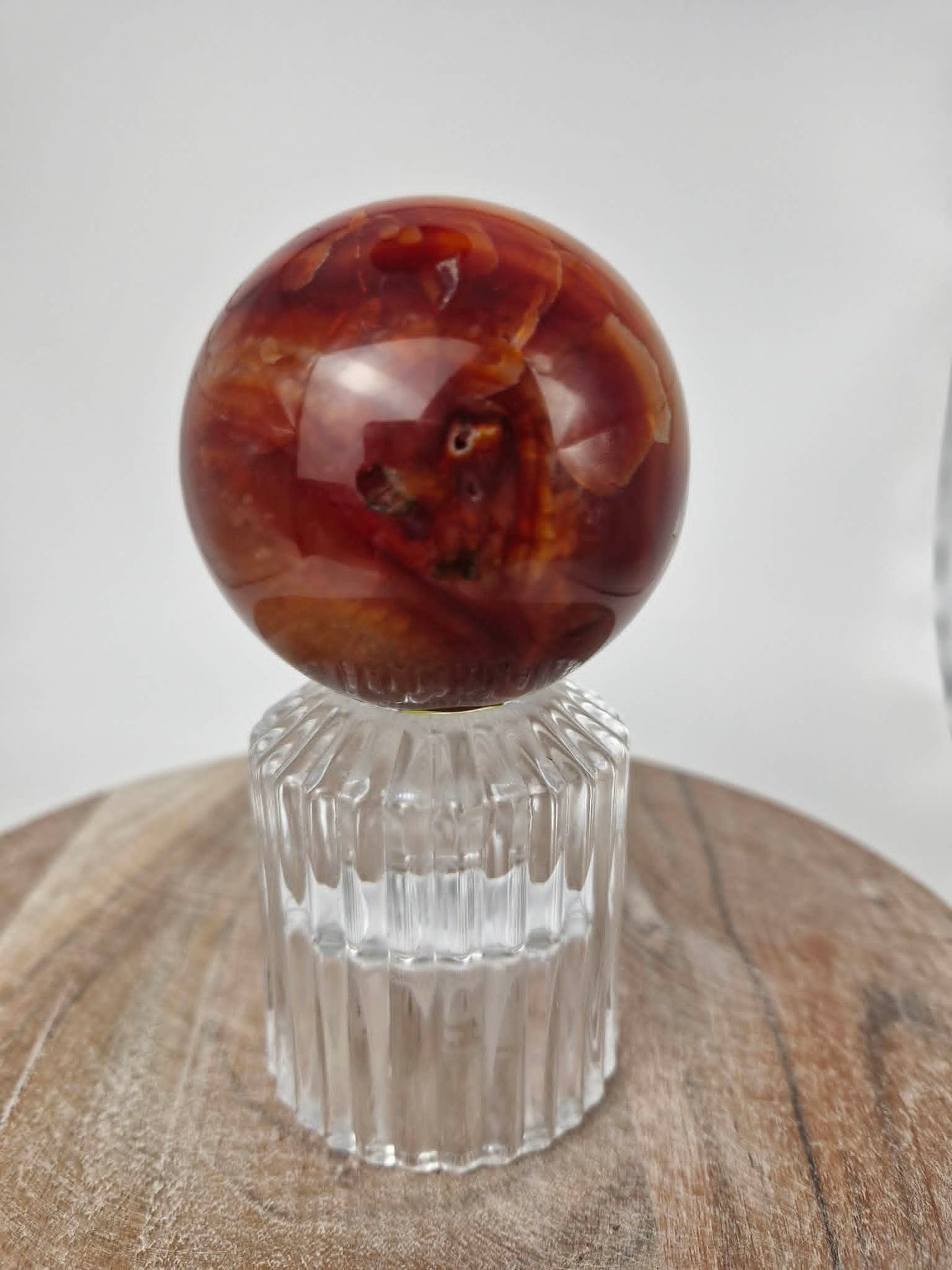 Carnelian Sphere with Quartz