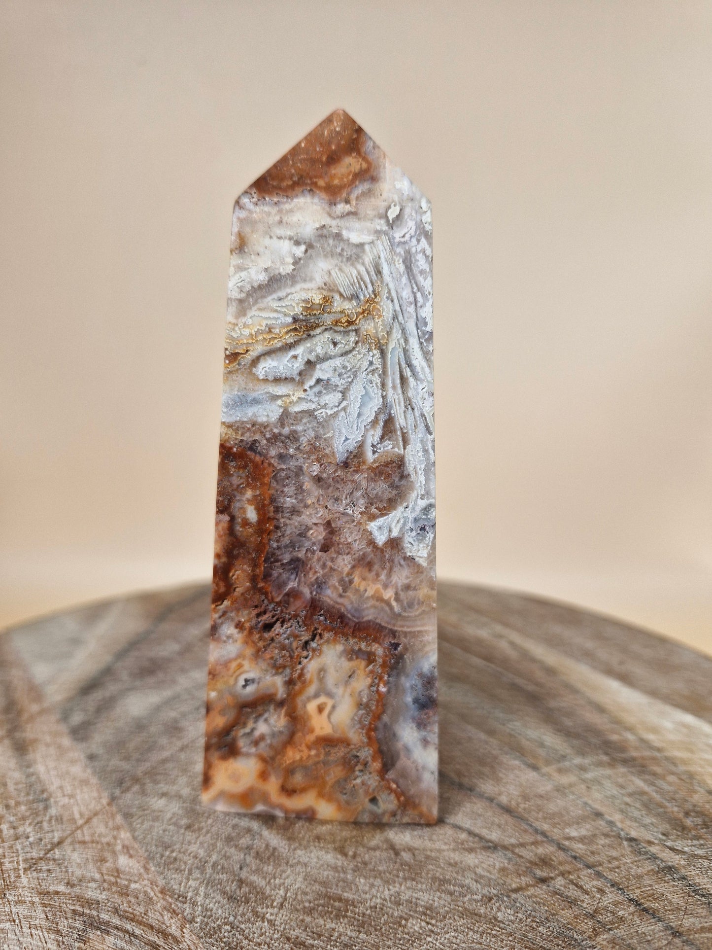 Indonesian Crazy Lace Agate Tower (code A)