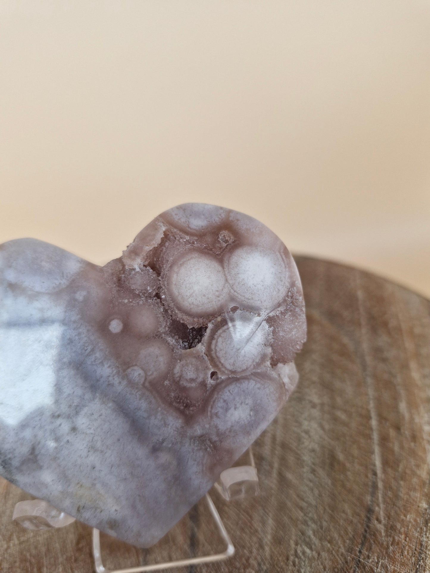 Pink Amethyst Flower Agate Heart (code PF1)