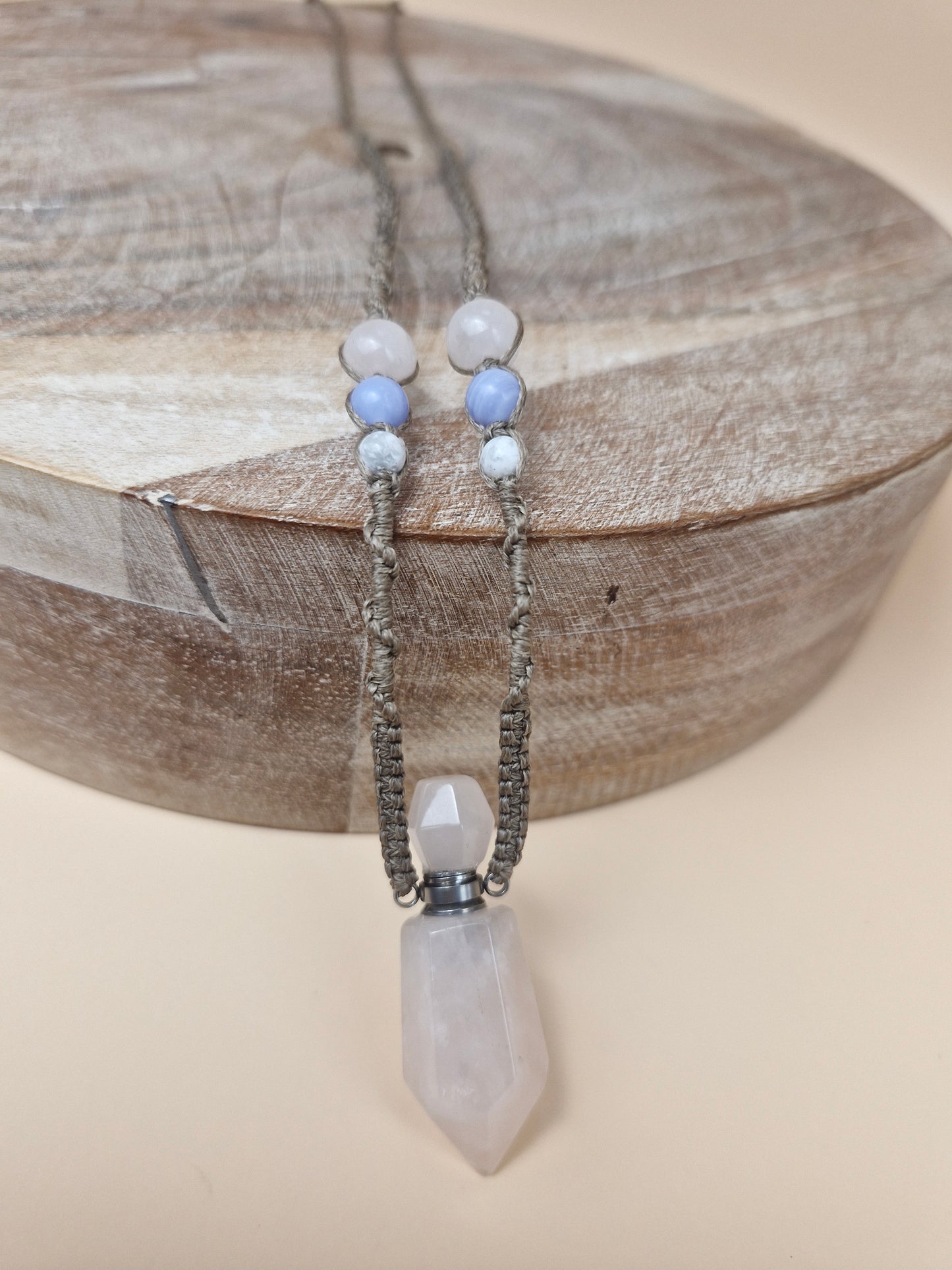 Macramé Rose Quartz Necklace