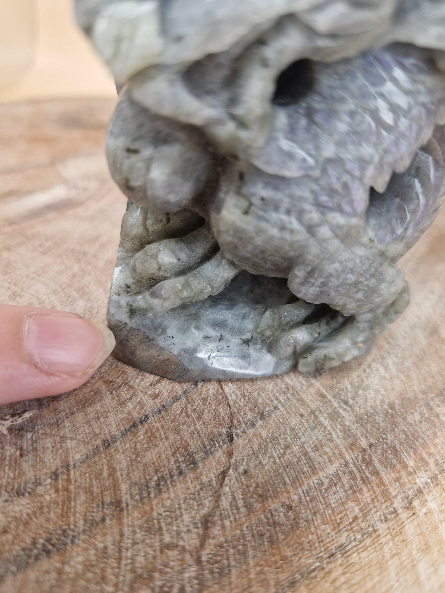 Labradorite Chinese Water Dragon Carving