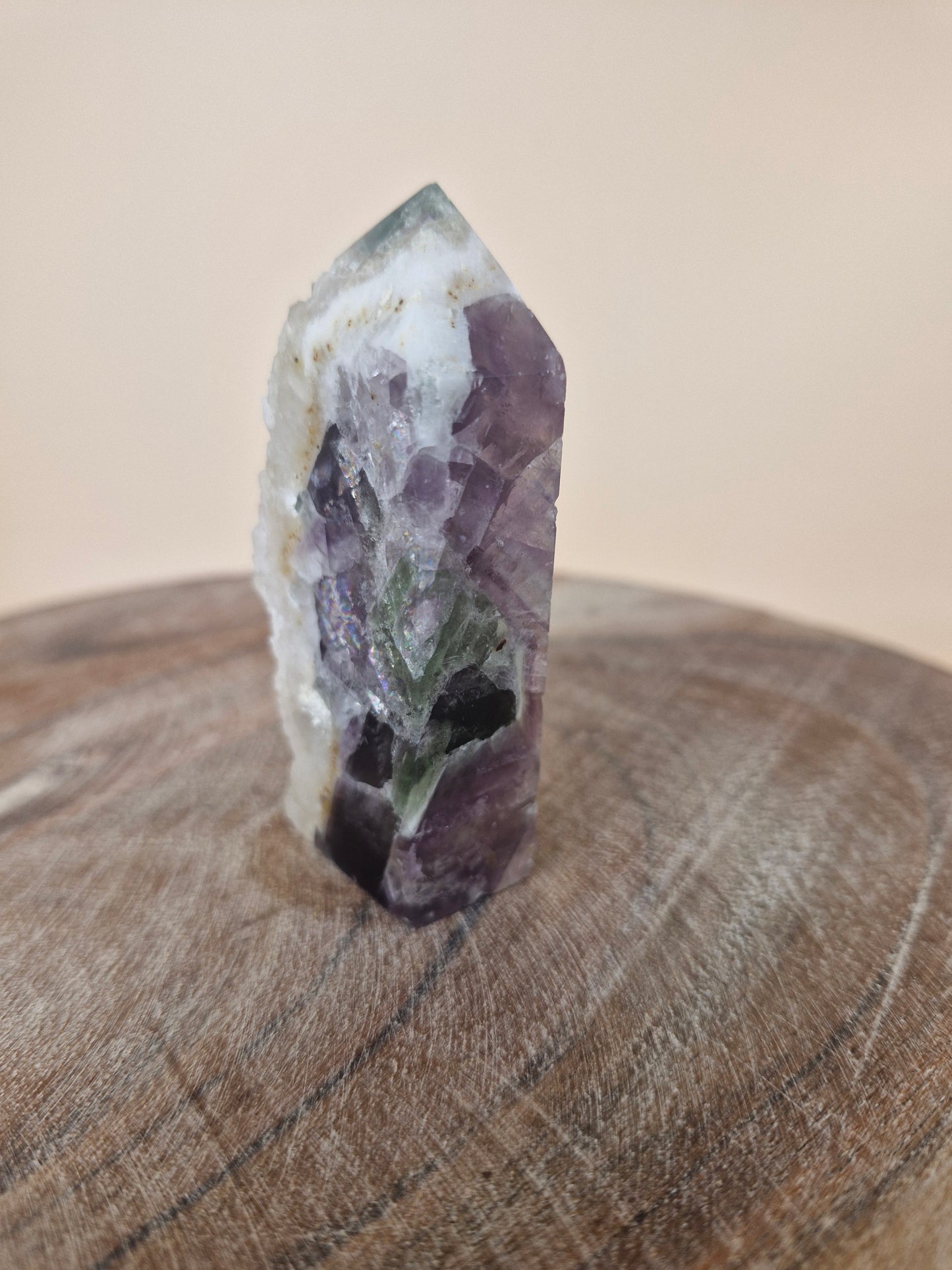 Fluorite with Quartz Tower