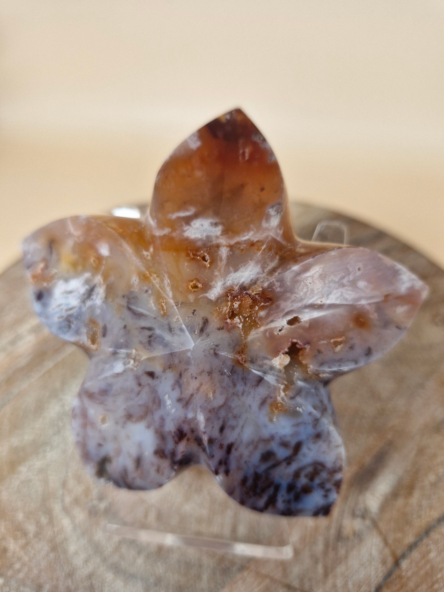 Carnelian Agate Flower Carving (code FD)