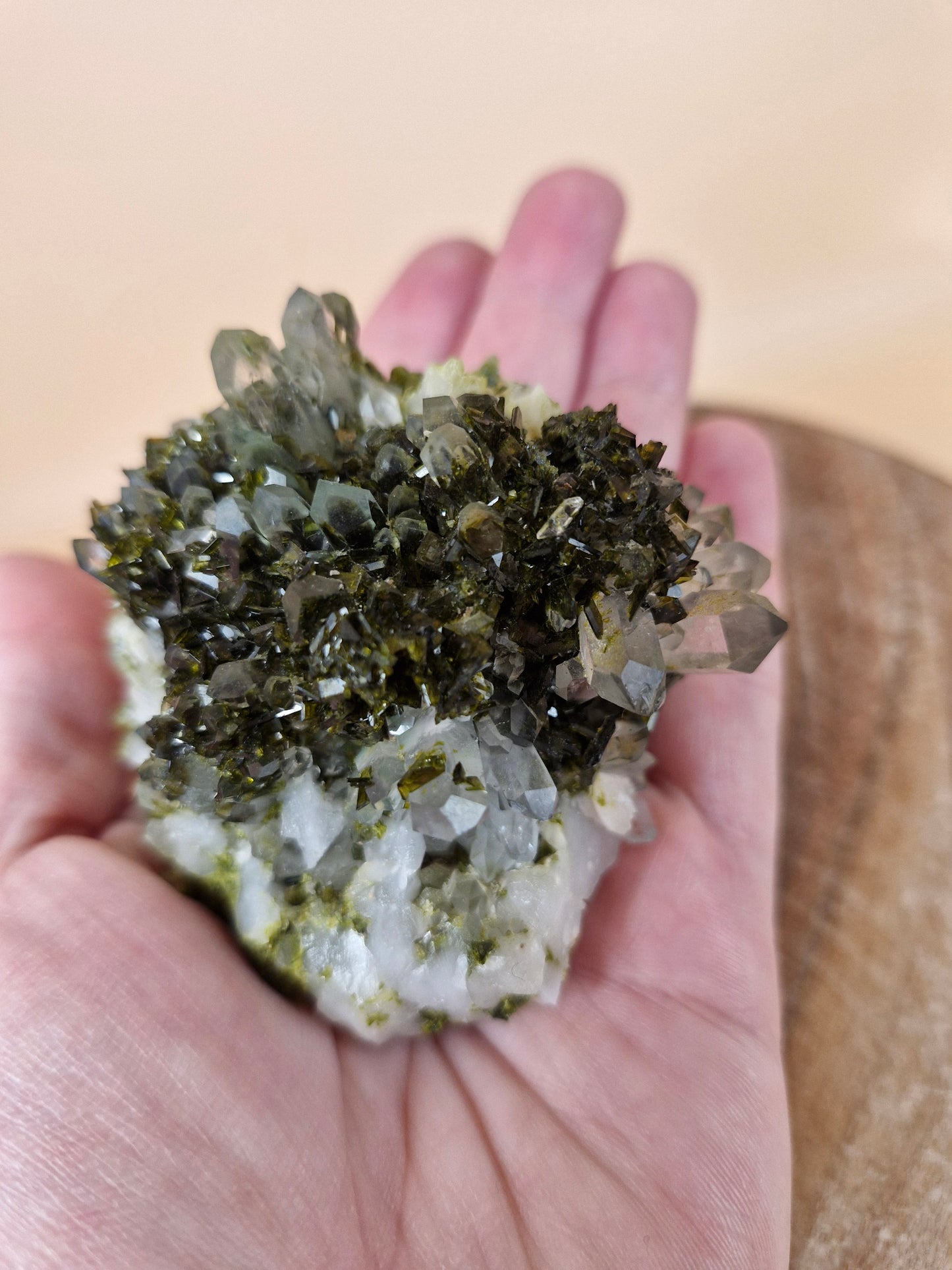 Epidote on Quartz Matrix (code E16)