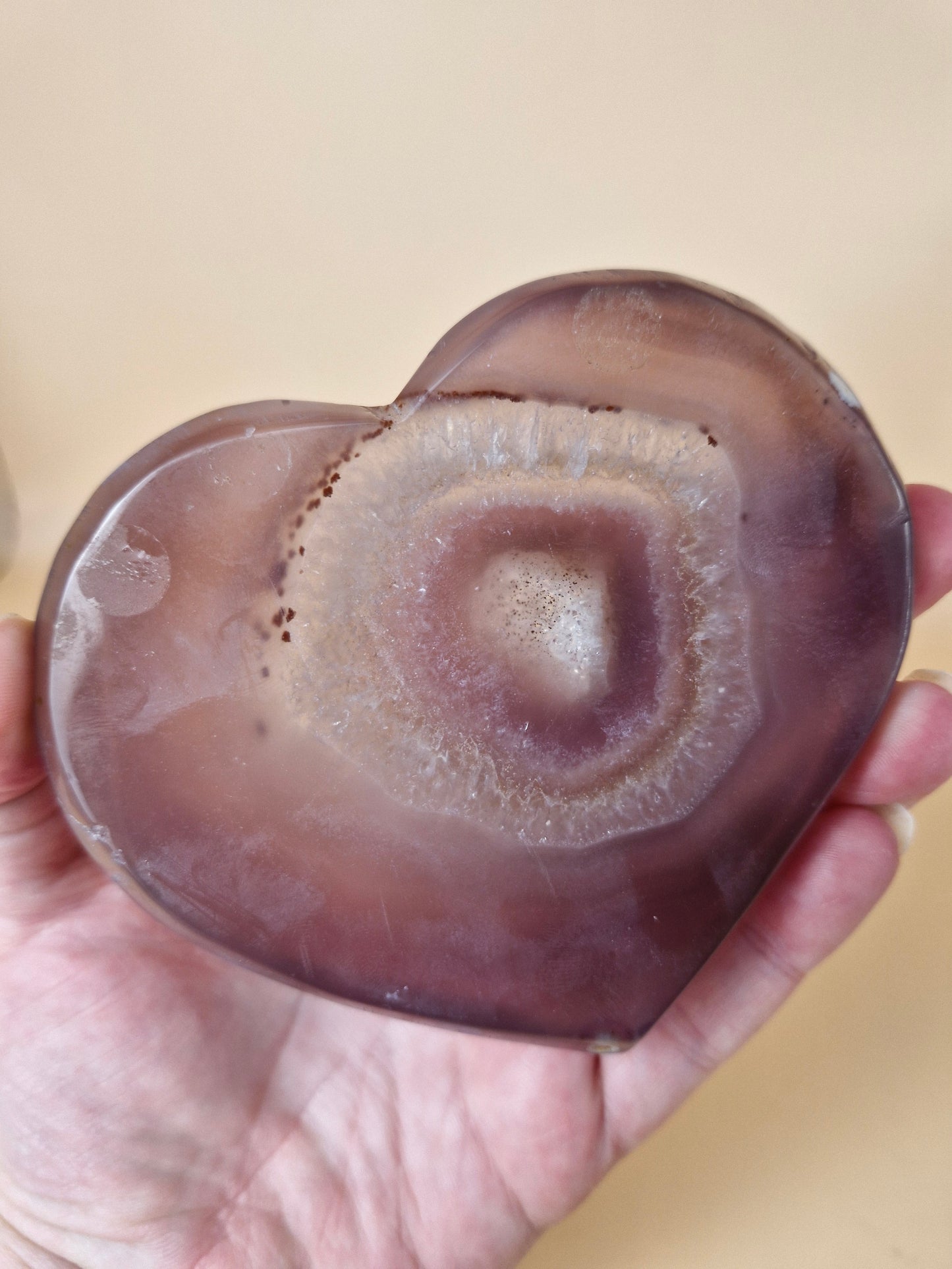 Pink Agate Druzy Heart (code H1)