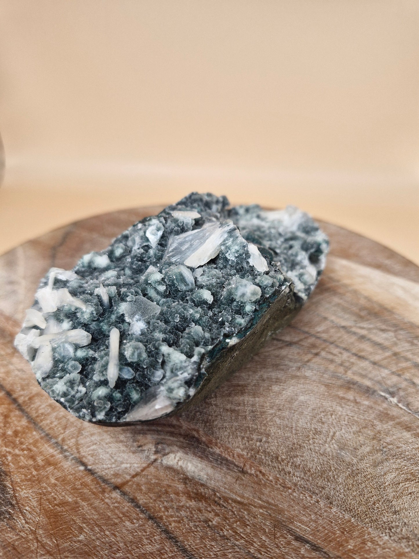 Apophyllite Cluster with Green Chalcedony