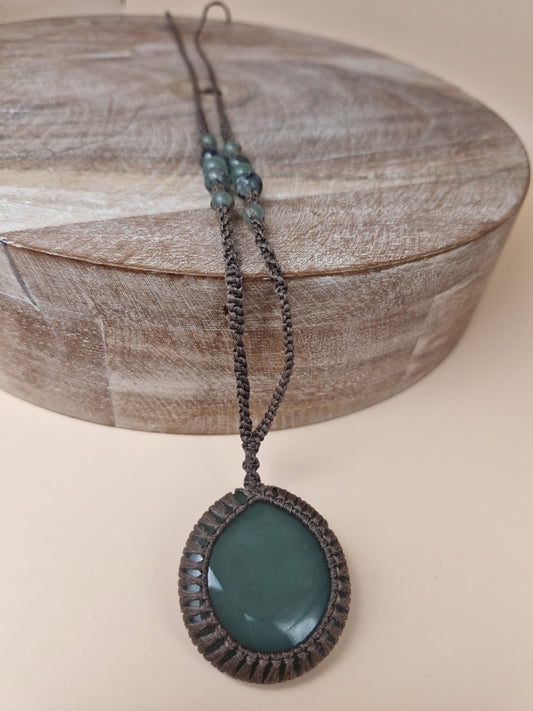 Macramé Green Aventurine Necklace