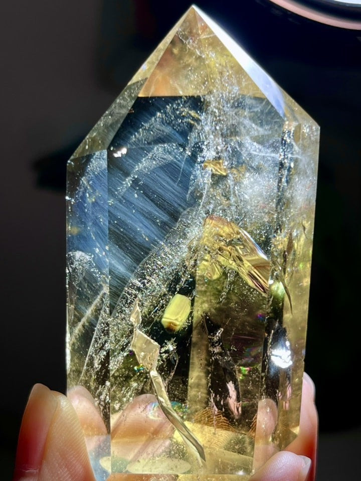 Natural Citrine with Blue Ghost Tower (code C2)