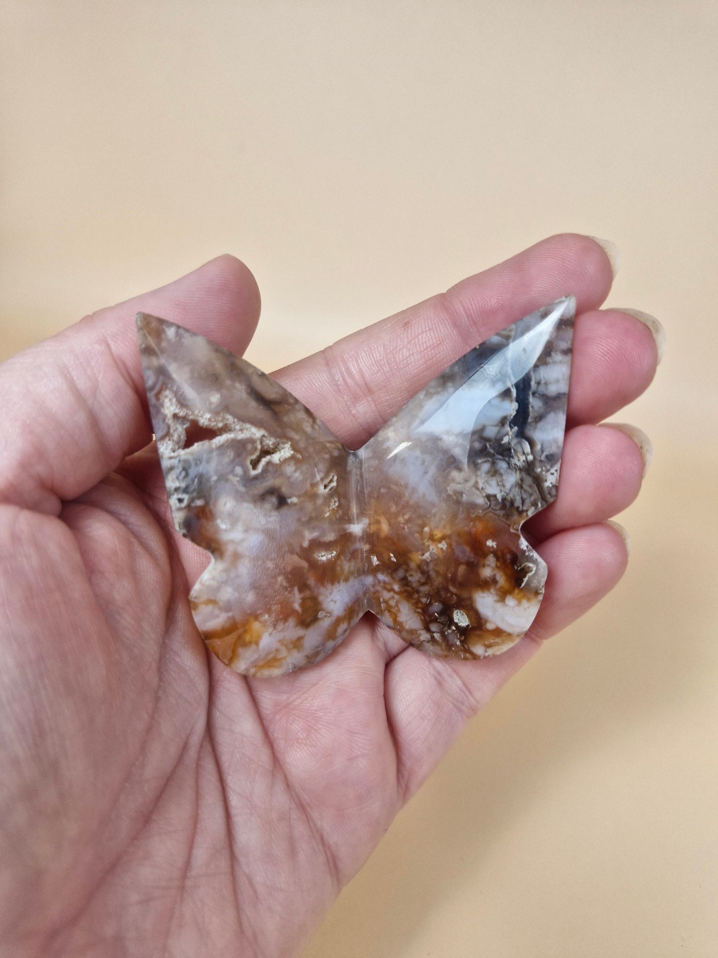 Carnelian Agate Butterfly Carving (code B4)