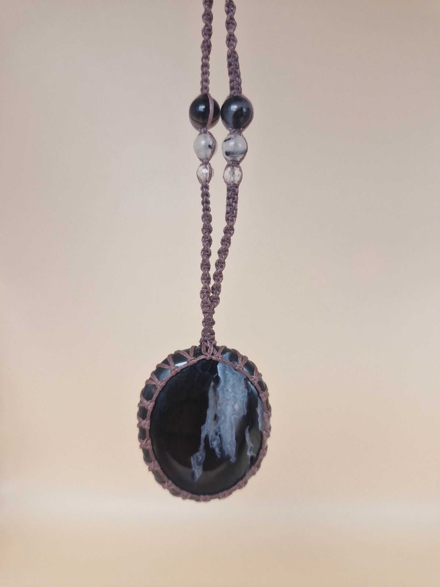 Macramé Sardonyx Jasper Necklace