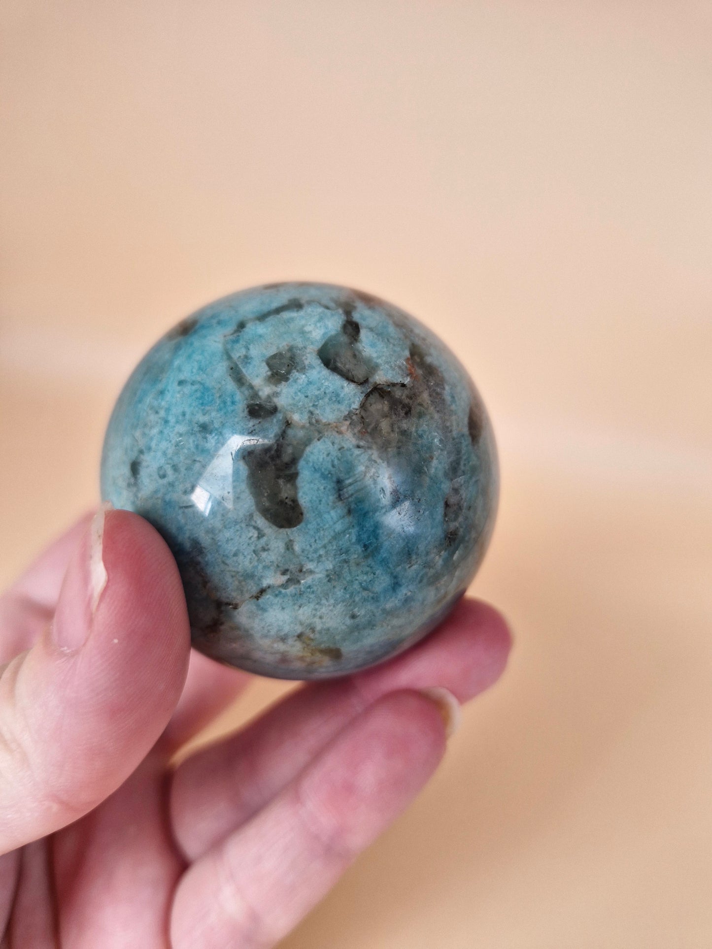 Amazonite and Smoky Quartz Sphere (code BB)