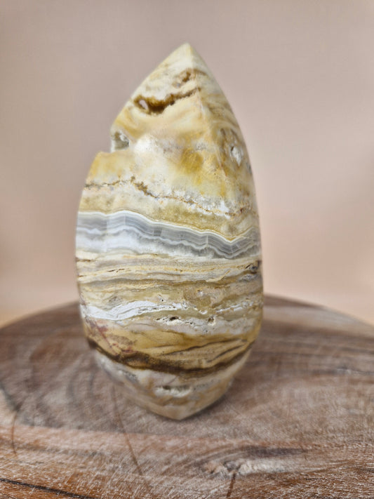 Yellow Crazy Lace Agate Flame