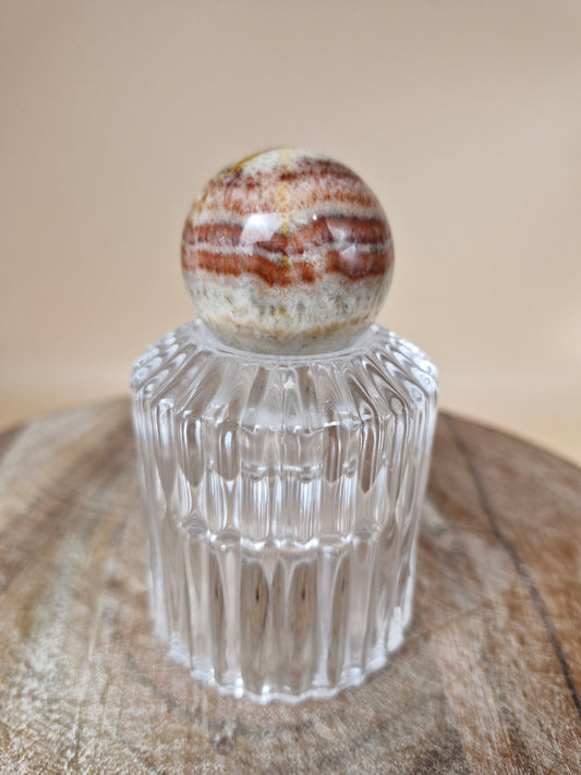 Red Banded Calcite Sphere (code C)