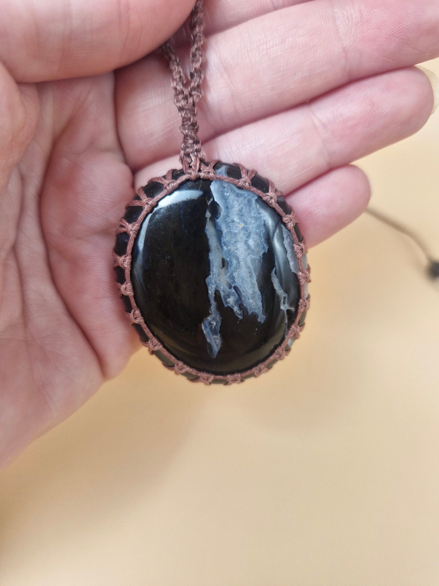 Macramé Sardonyx Jasper Necklace