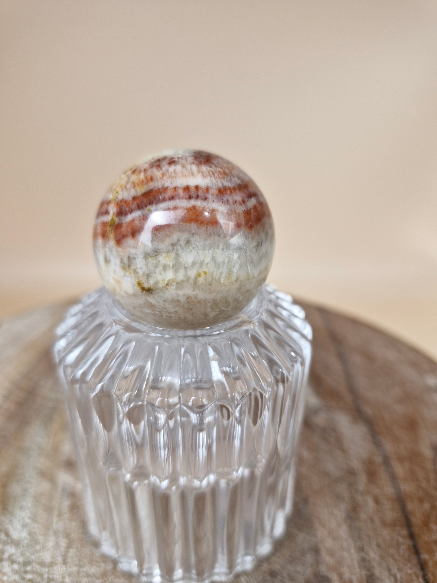 Red Banded Calcite Sphere (code C)