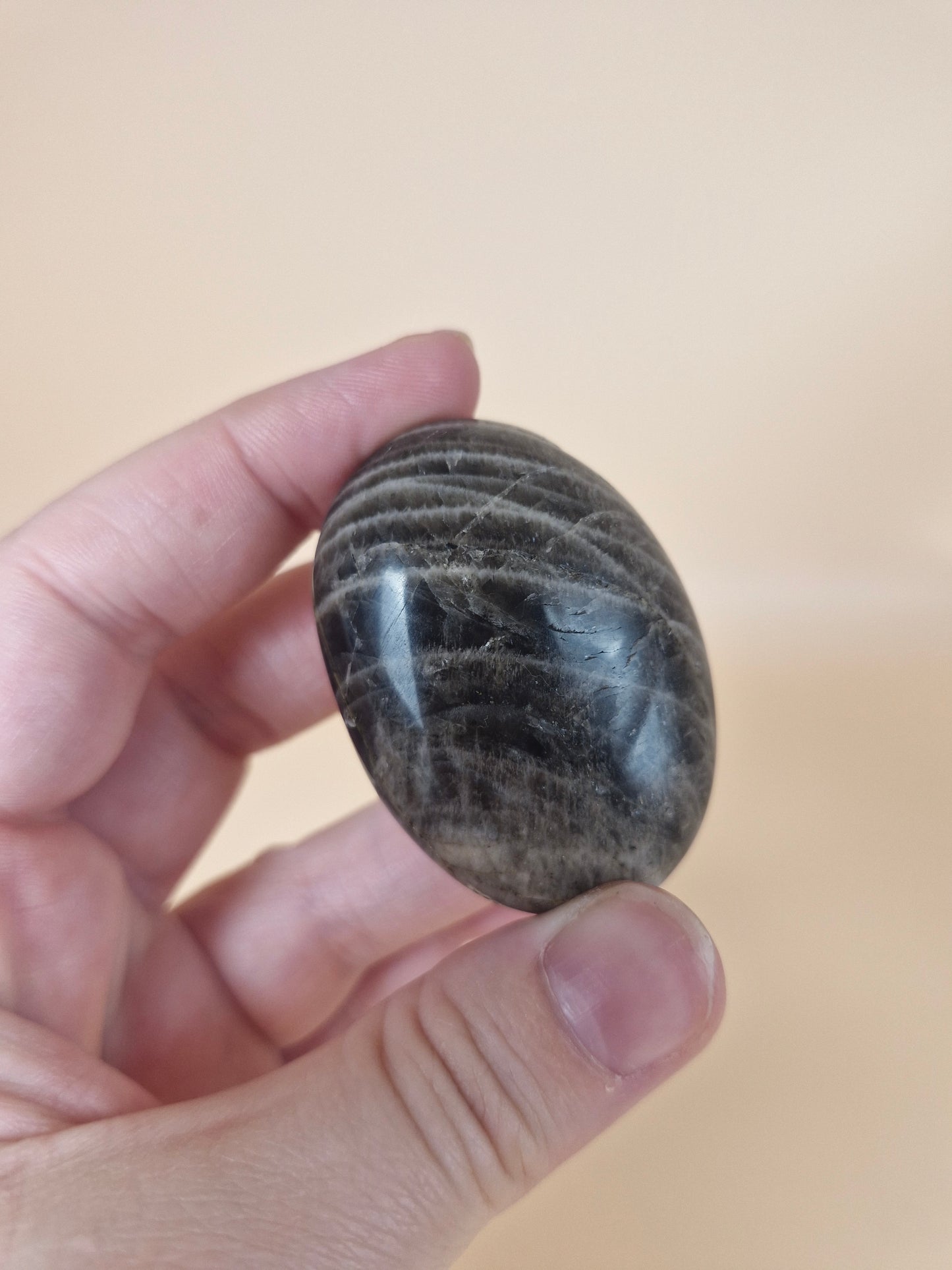 Black Moonstone Palm Stone - Intuitively Chosen